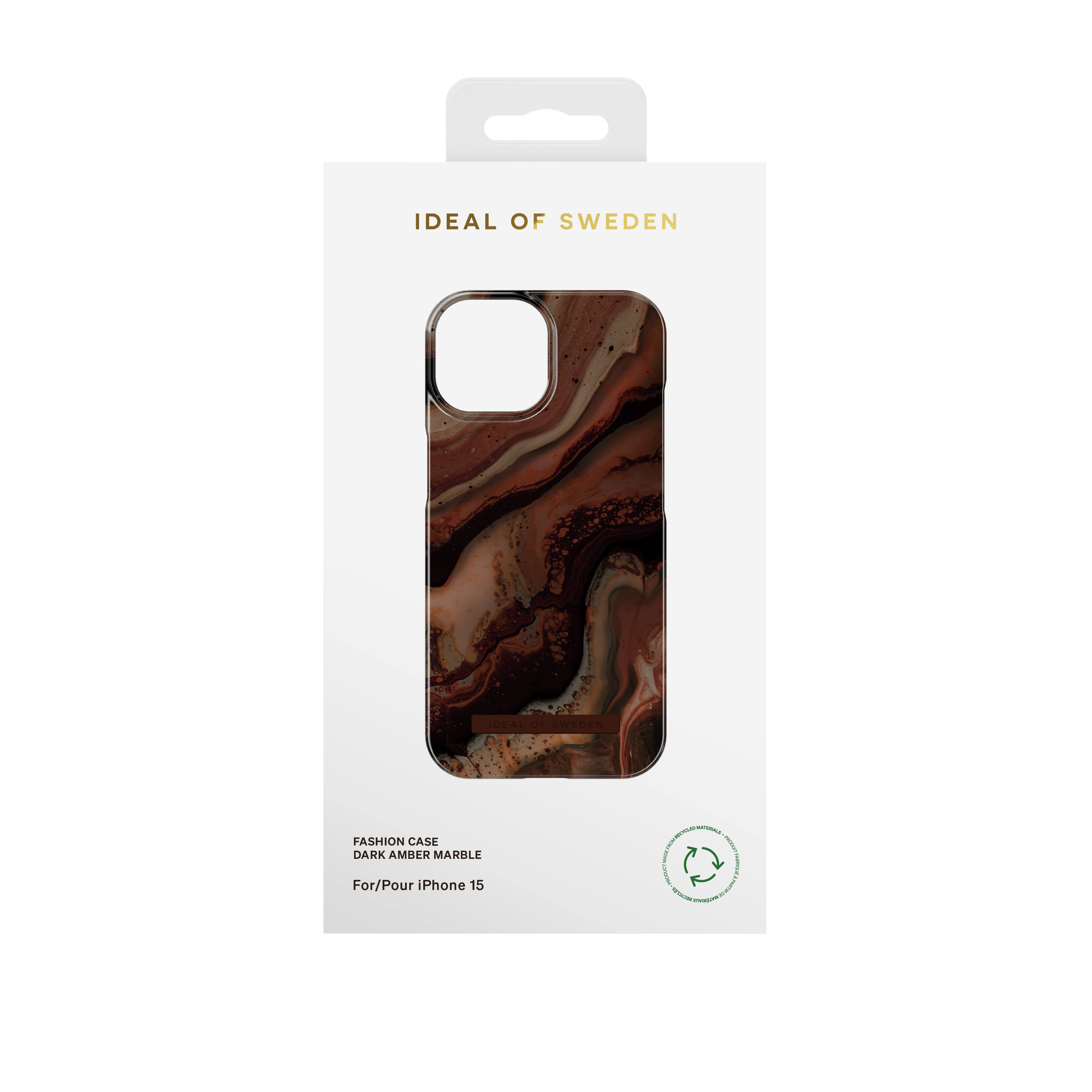 Fashion Cover iPhone 15 Dark Amber Marble