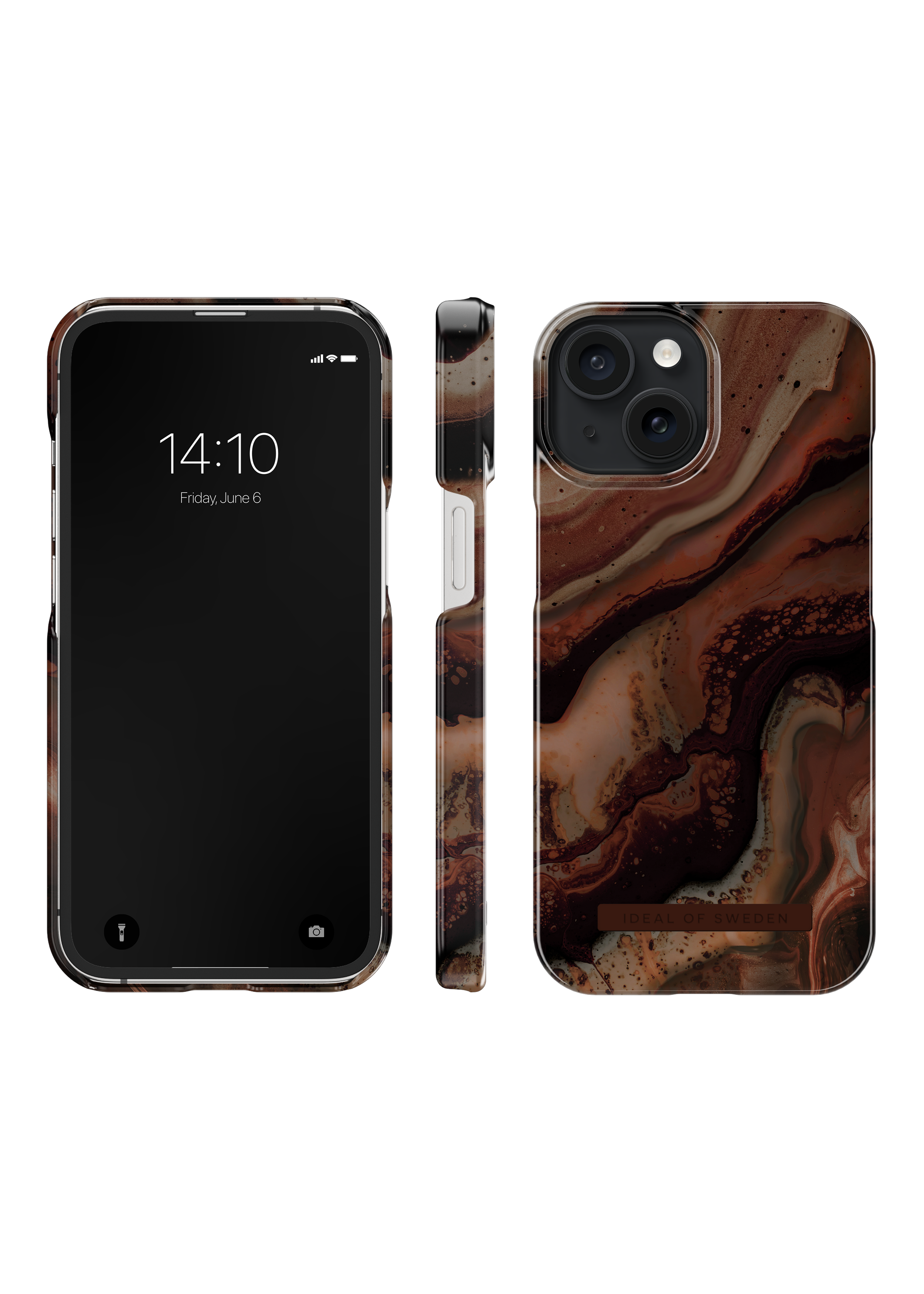 Fashion Cover iPhone 15 Dark Amber Marble