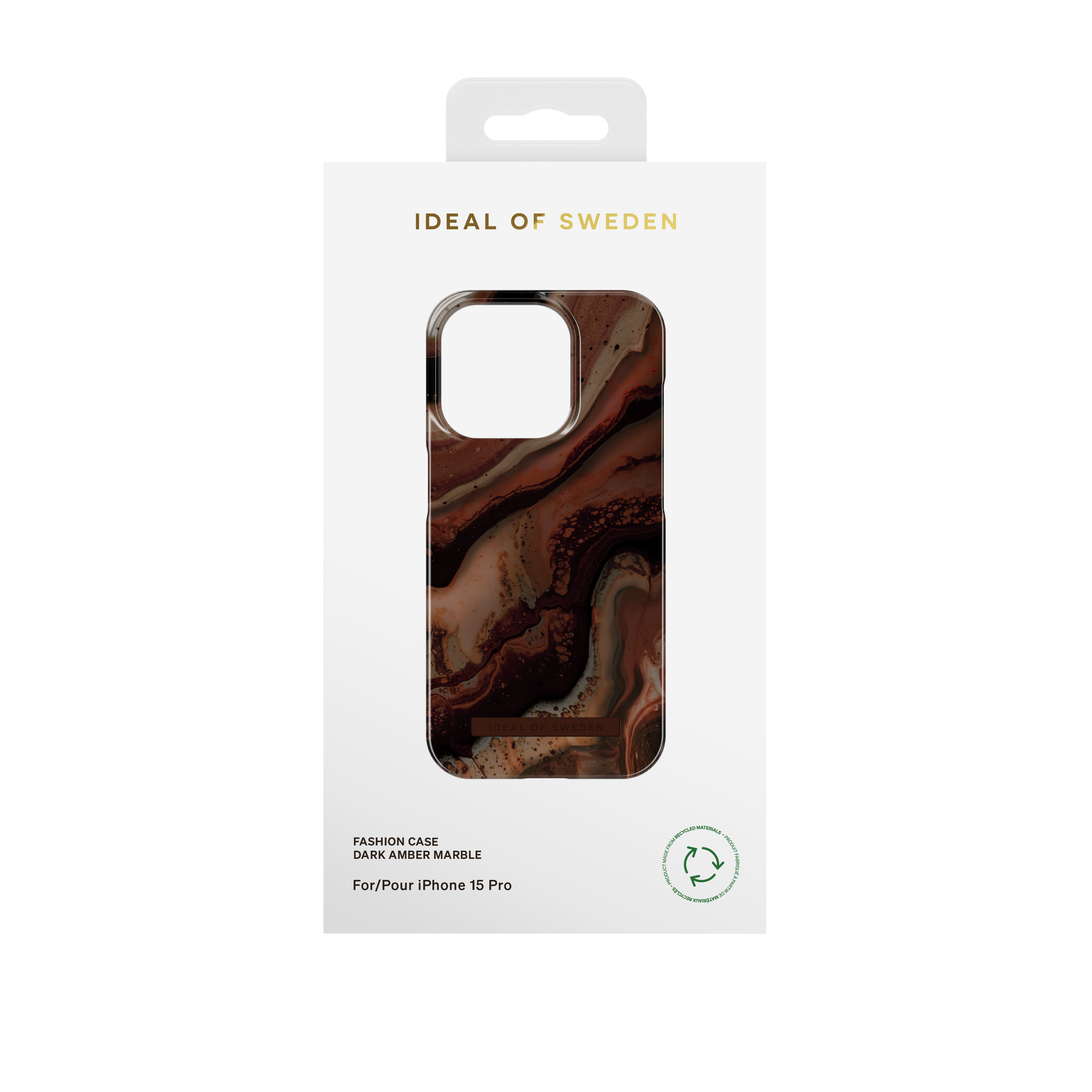 Fashion Cover iPhone 15 Pro Dark Amber Marble