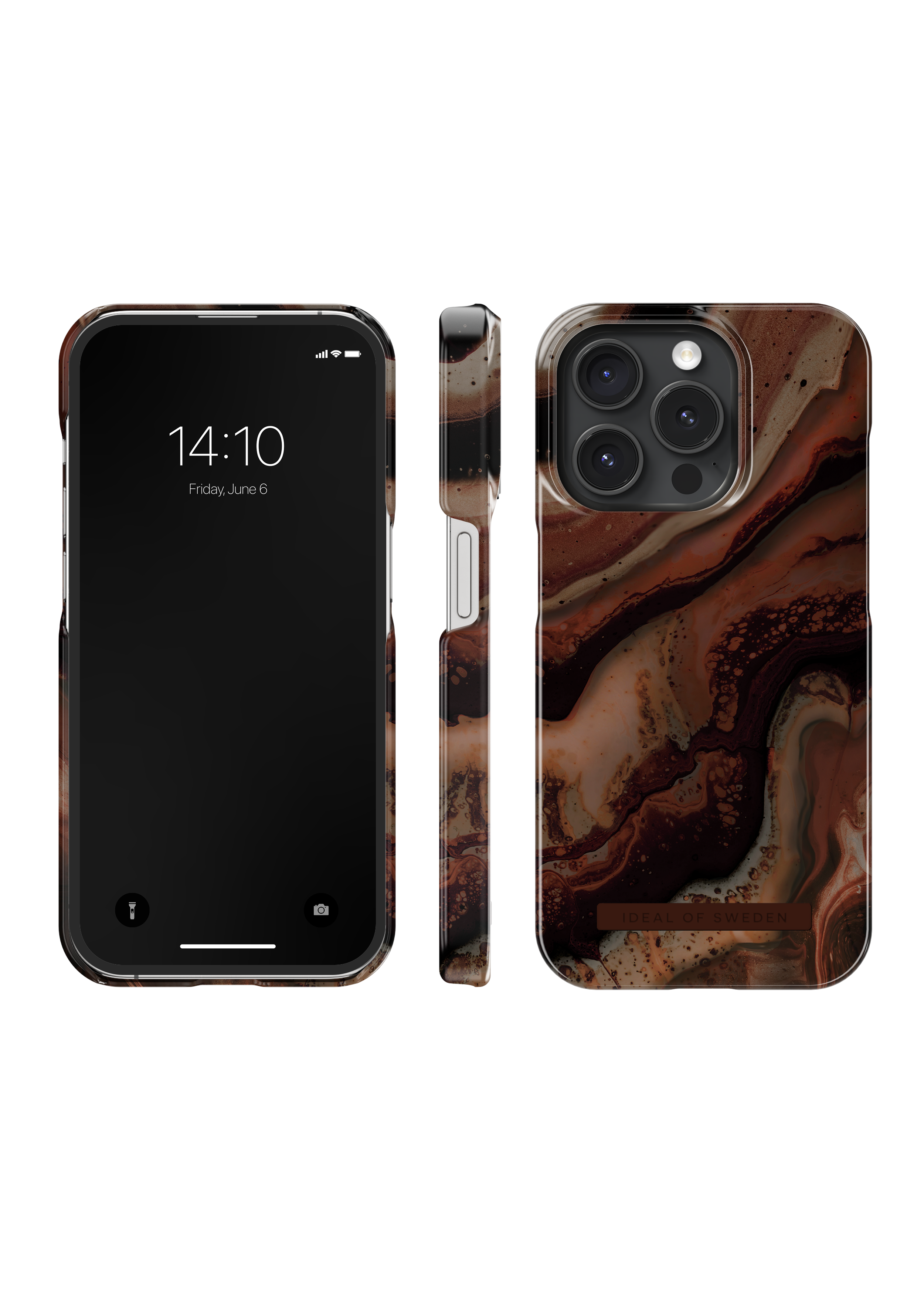Fashion Cover iPhone 15 Pro Dark Amber Marble