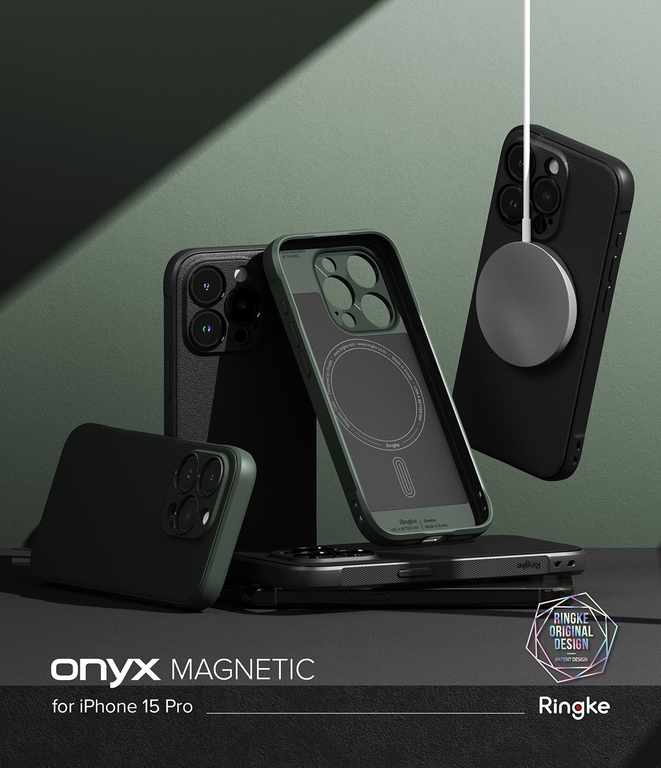 Onyx Magnetic Case iPhone 15 Pro Dark Green