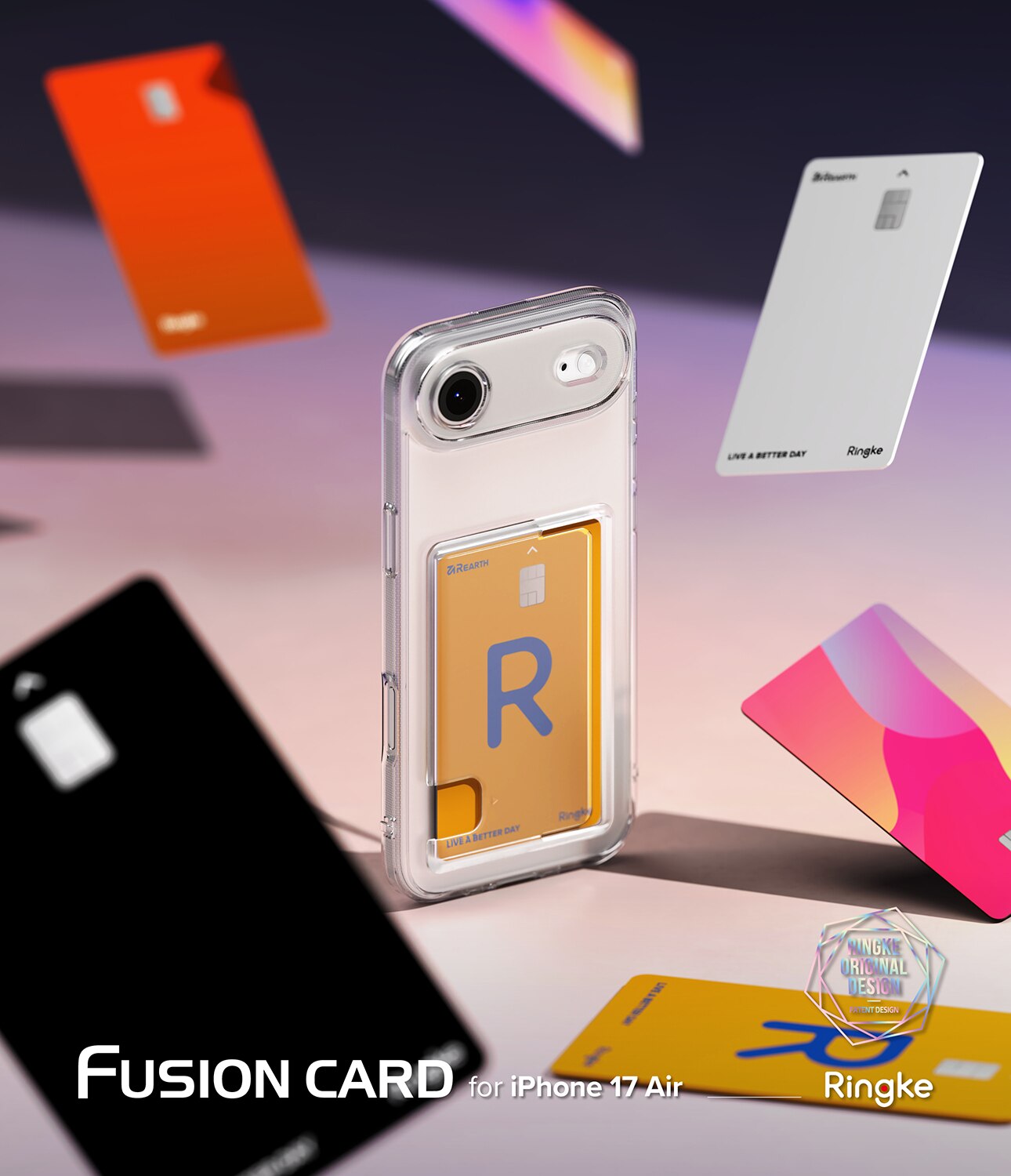 Fusion Card Case iPhone 17 Air Gennemsigtig