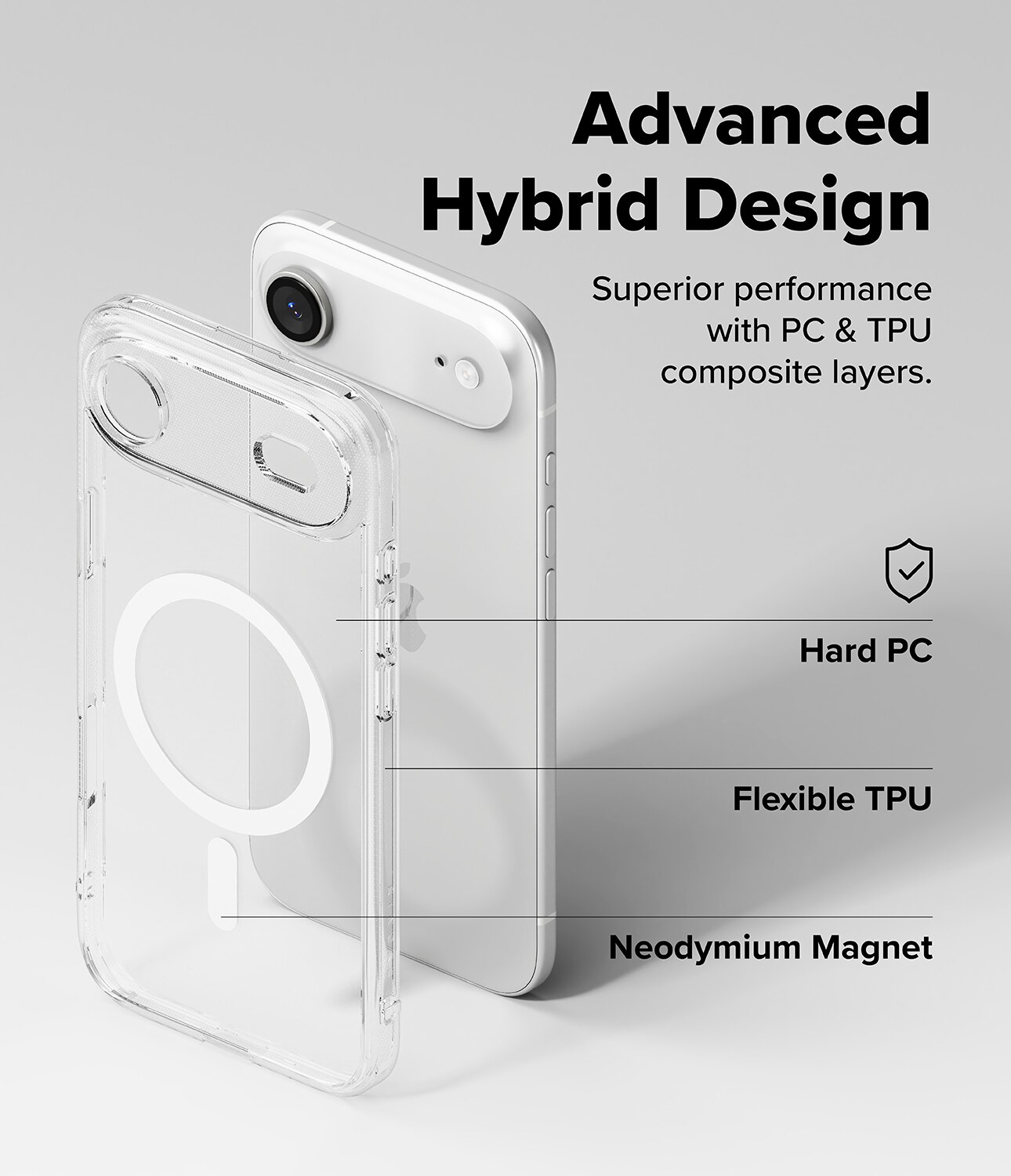 Fusion Magnetic Case iPhone 17 Air Gennemsigtig