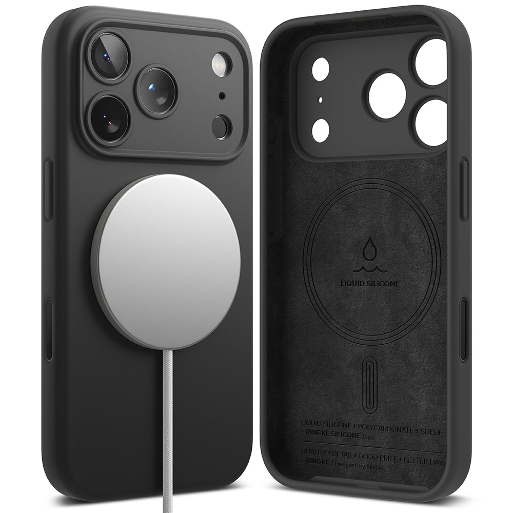 Silicone Magnetic Case iPhone 17 Pro Max Black