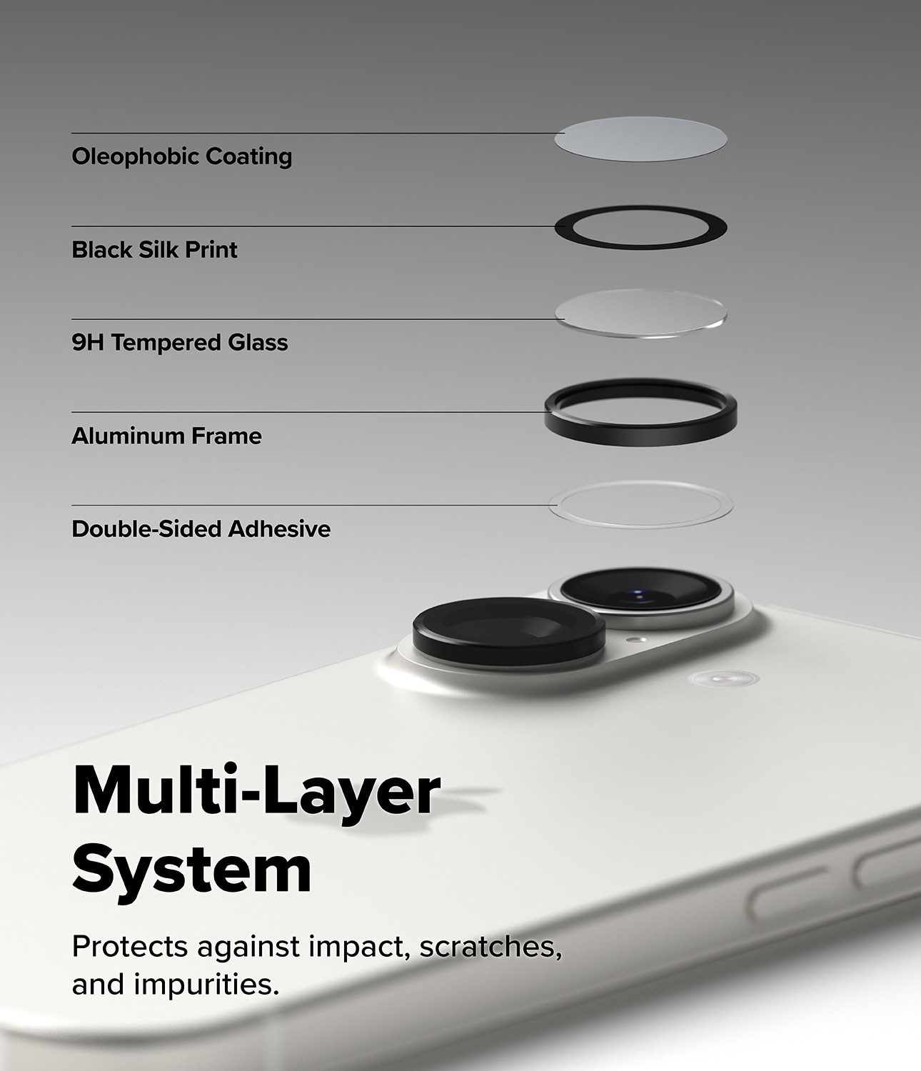 Camera Lens Frame Glass (2-pack) iPhone 17 Black