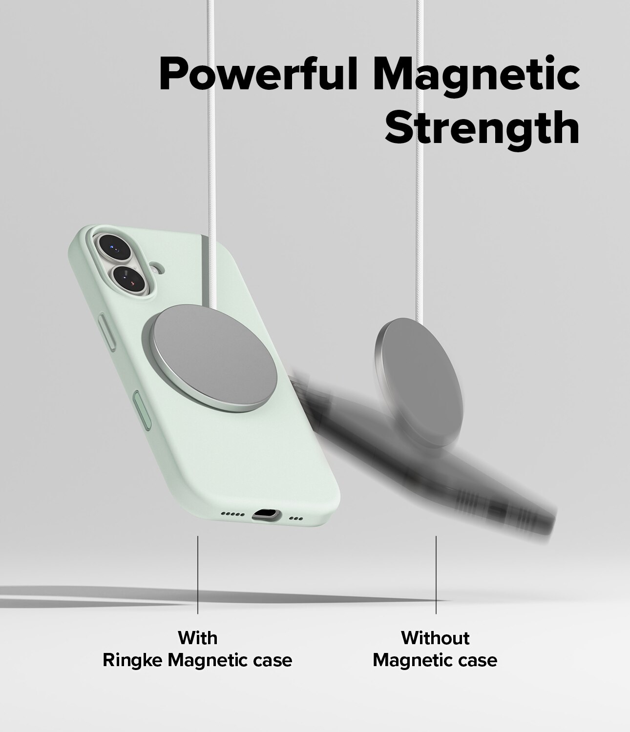 Silicone Magnetic Case iPhone 17 Soft Mint