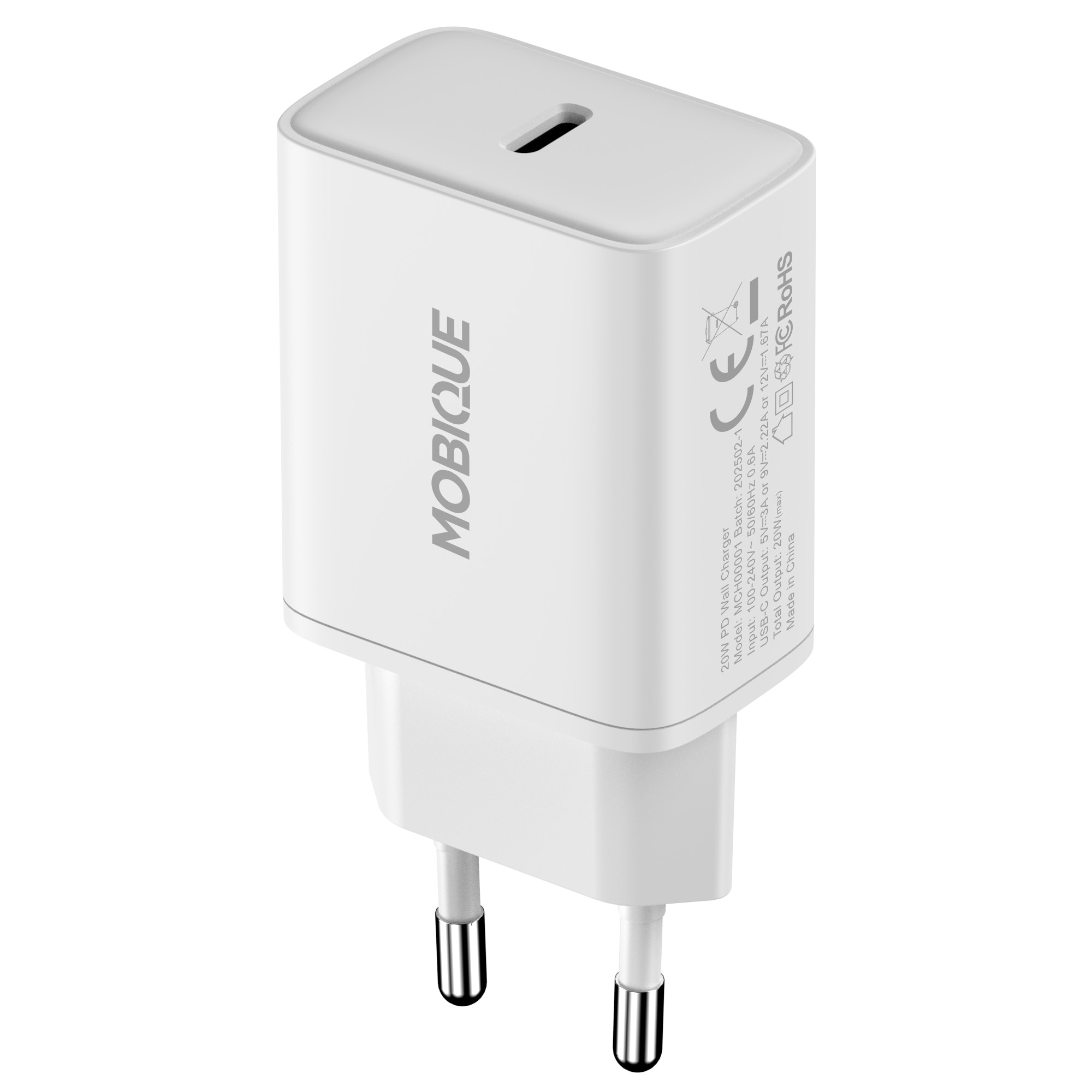 Komplet oplader iPhone Air - 2m kabel og vægoplader USB-C Hvid