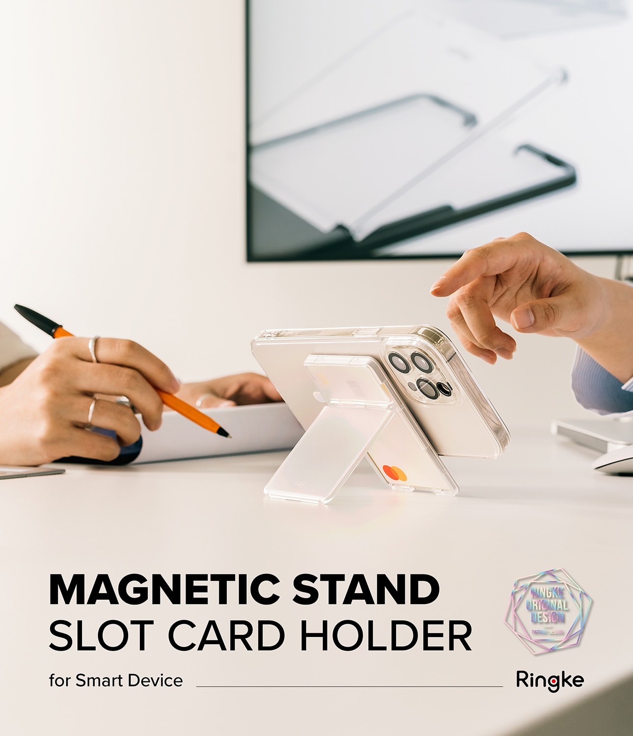 Magnetic Stand Slot Card Holder Clear Mist