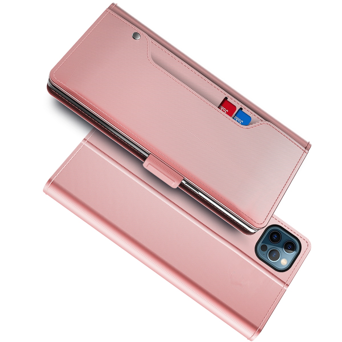 Mobiltaske Spejl iPhone 14 Pro Max rosaguld