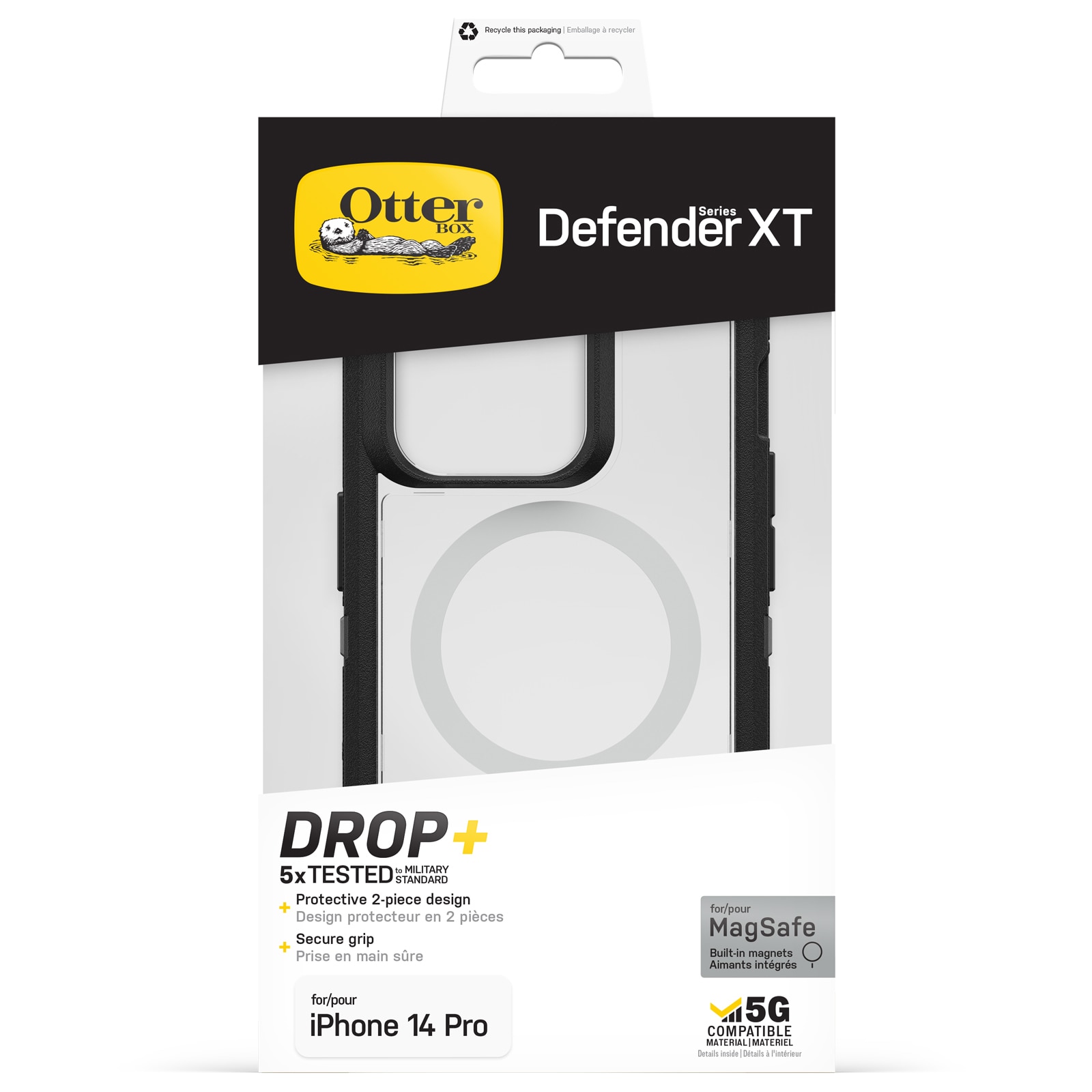 Defender XT Cover iPhone 14 Pro sort/gennemsigtig