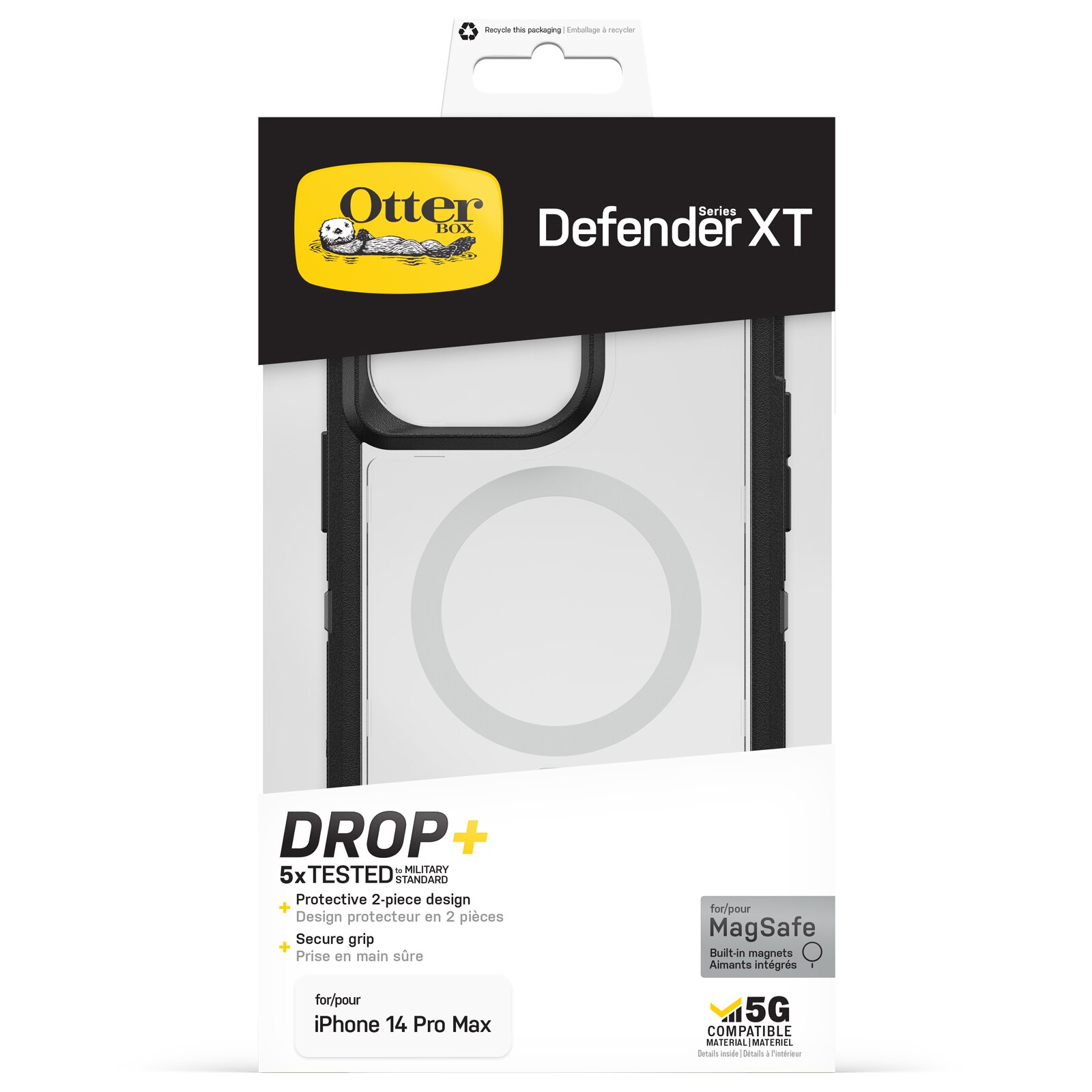 Defender XT Cover iPhone 14 Pro Max sort/gennemsigtig