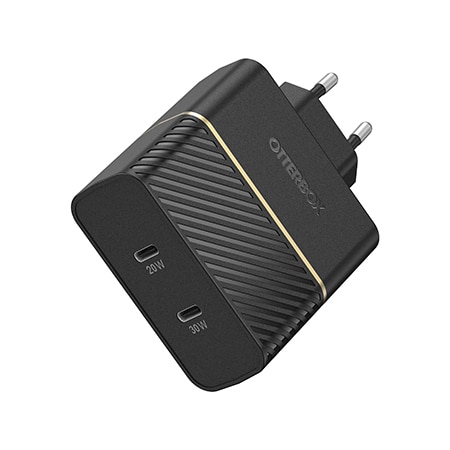 Vægoplader 50W Dual USB-C PD Black Shimmer