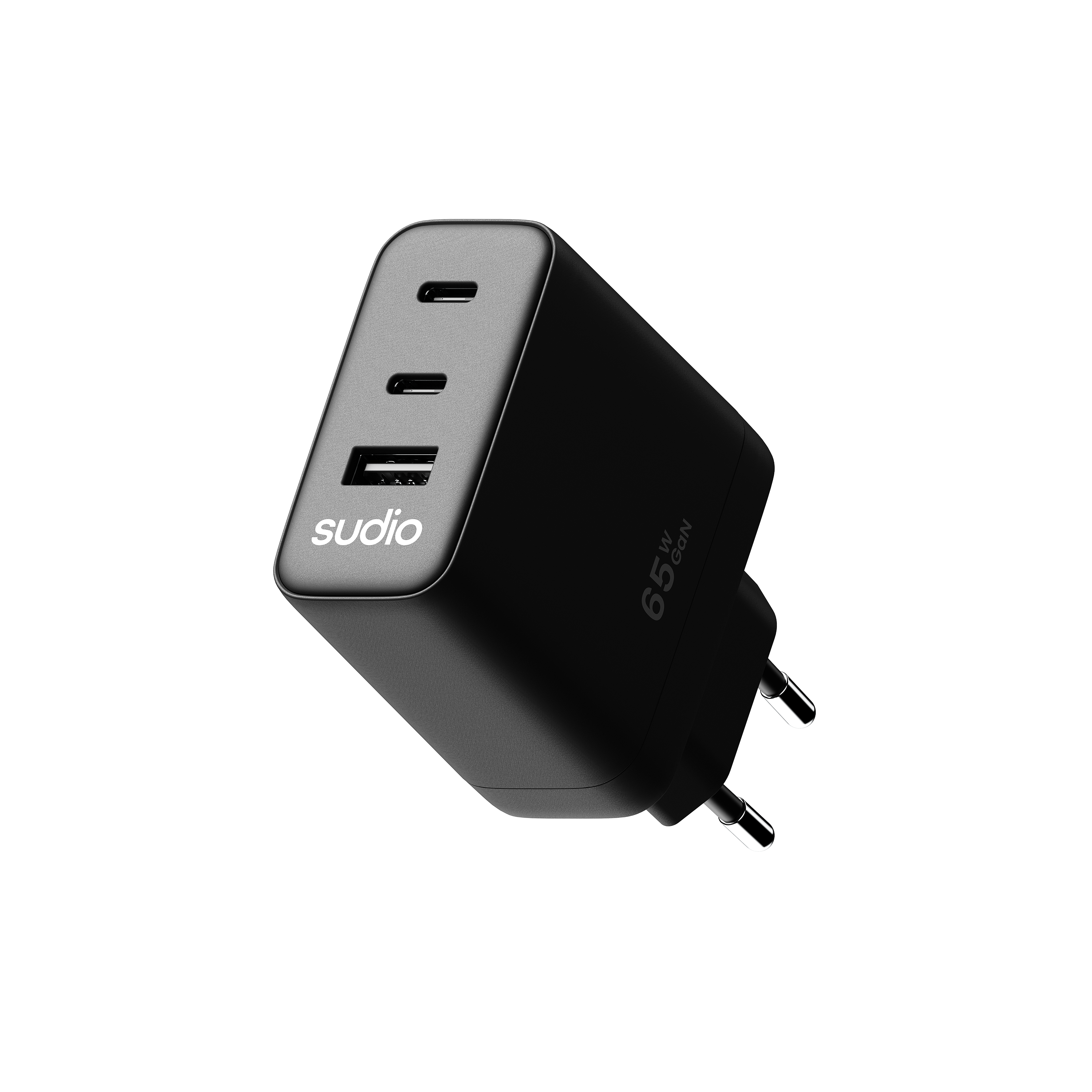 P3 Vægoplader 65W 2 x USB-C + USB-A Sort
