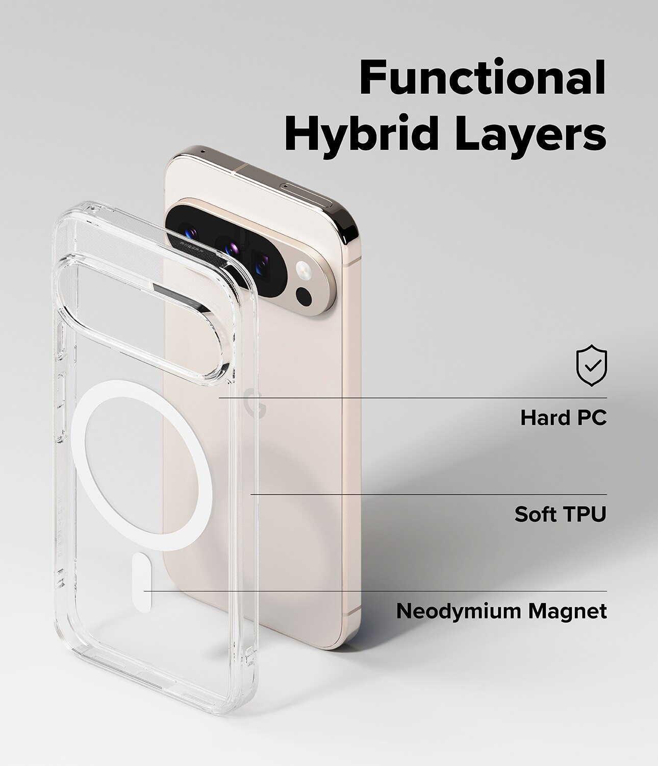 Fusion Magnetic Case Google Pixel 10 Pro Gennemsigtig