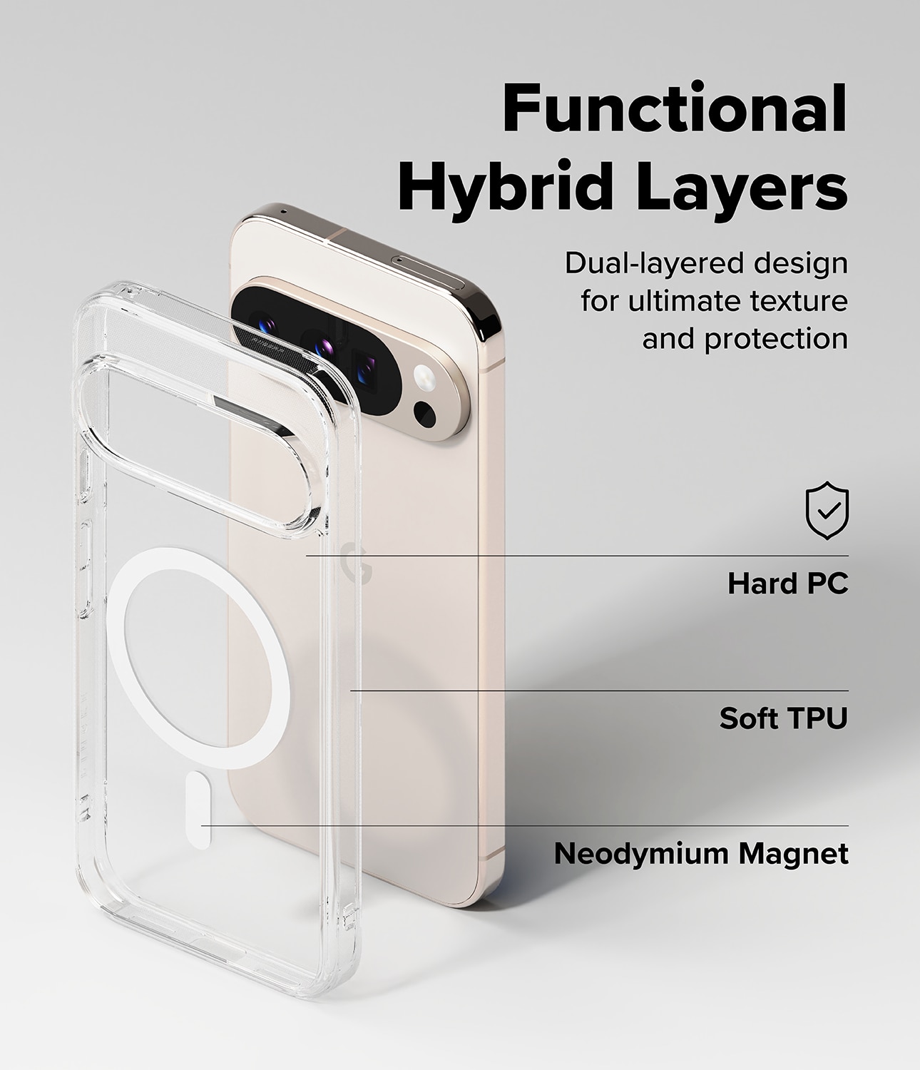 Fusion Magnetic Case Google Pixel 10 Pro XL Gennemsigtig