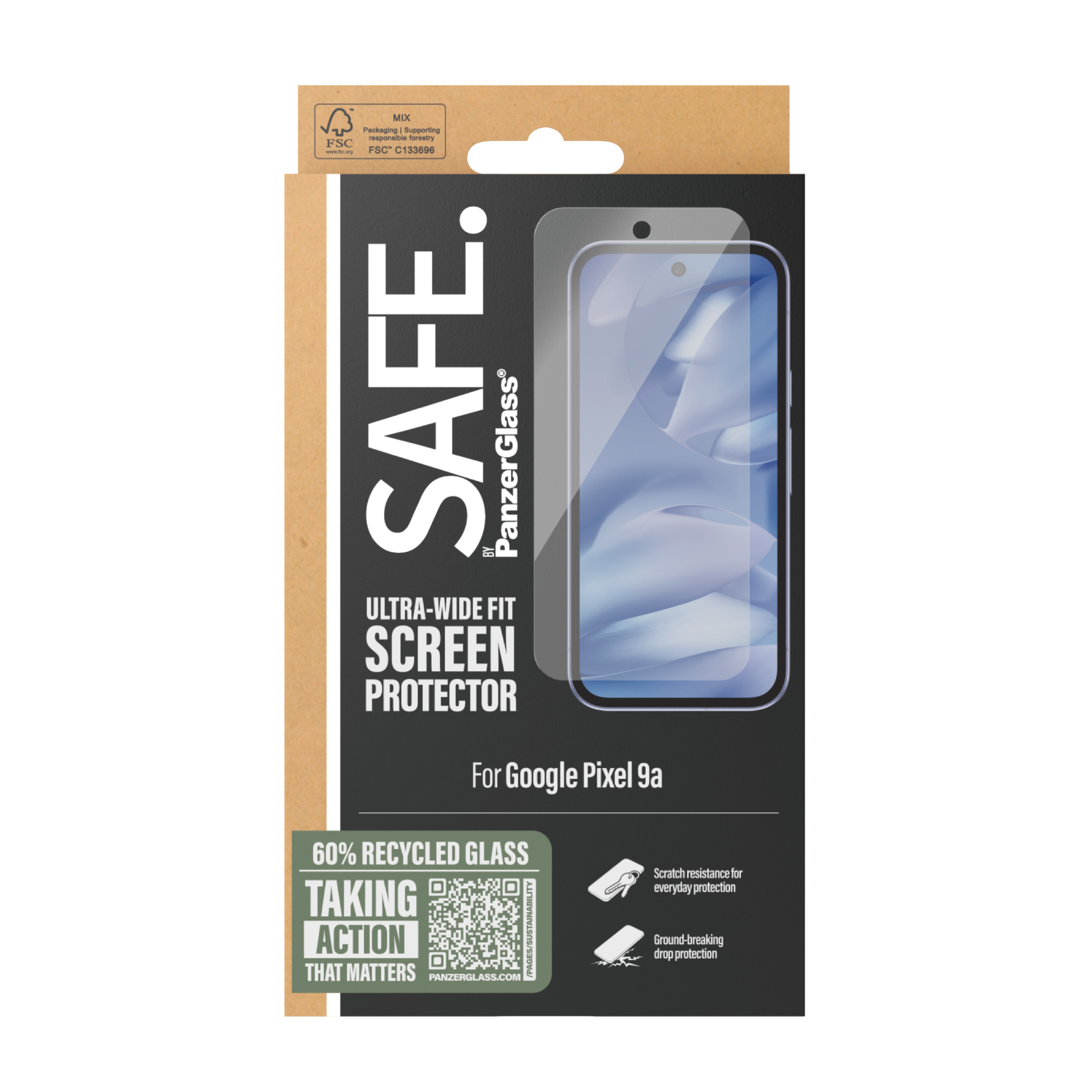 Google Pixel 9a Screen Protector/Skærmbeskyttelse Ultra Wide Fit