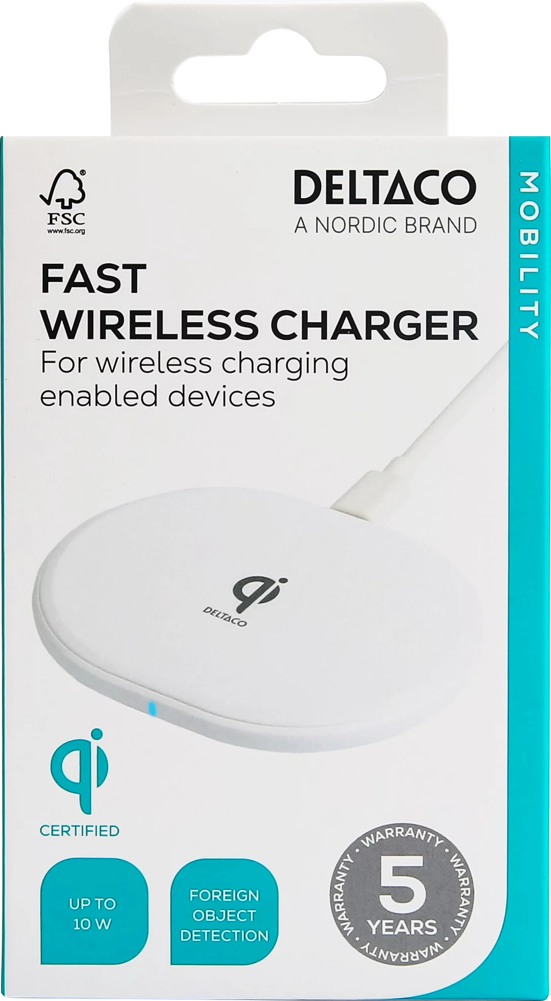 10W Wireless Qi Charging Pad hvid