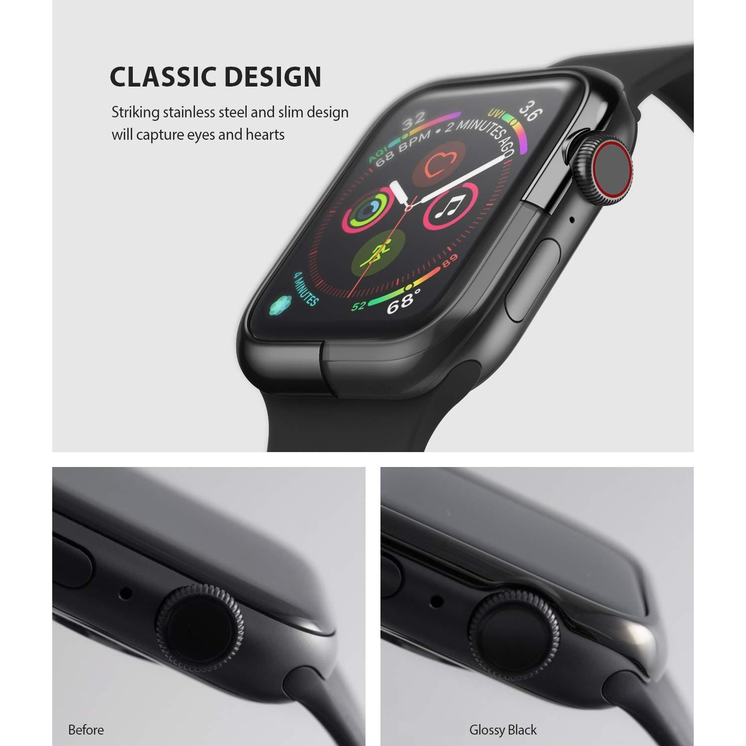 Bezel Styling Apple Watch 45mm Series 9 Glossy Black