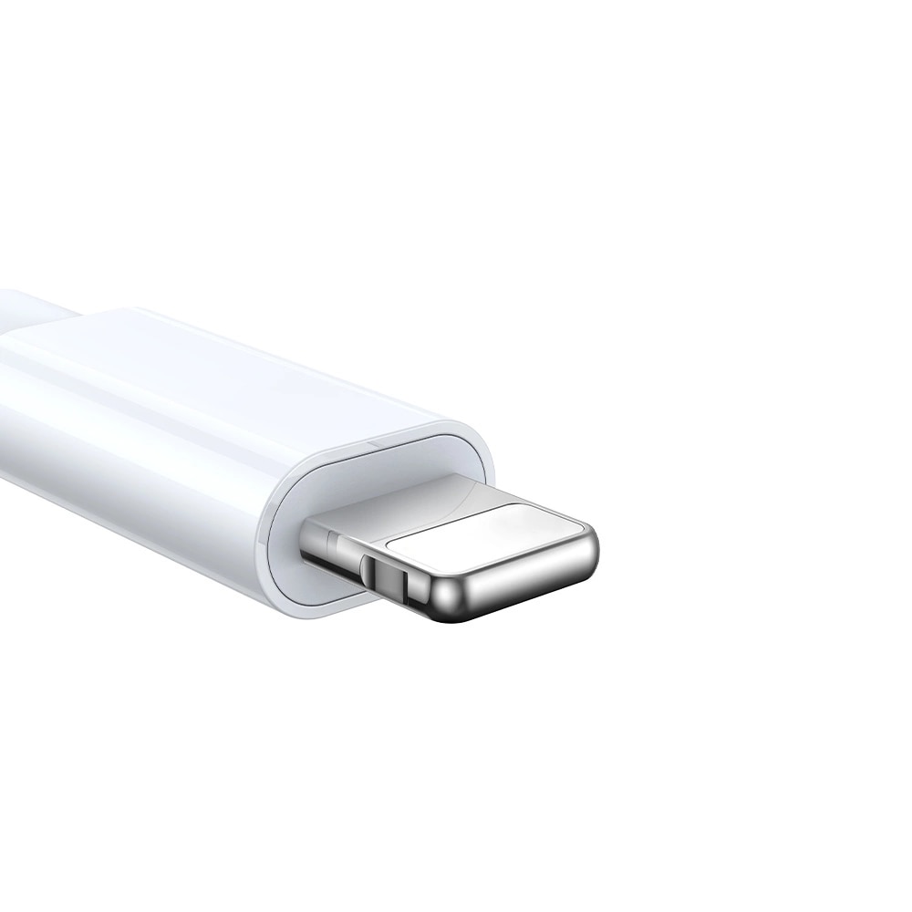3-in-1 Kabel USB-A -> 2x Lightning + magnetisk oplader hvid (S-IW007)