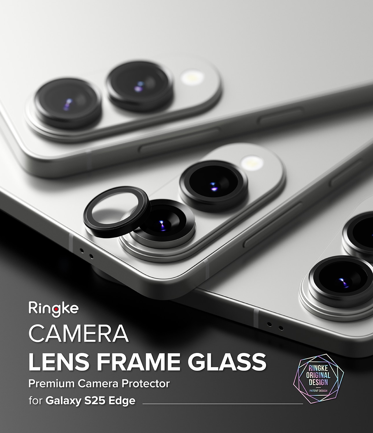 Camera Lens Frame Glass (2-pack) Samsung Galaxy S25 Edge Black