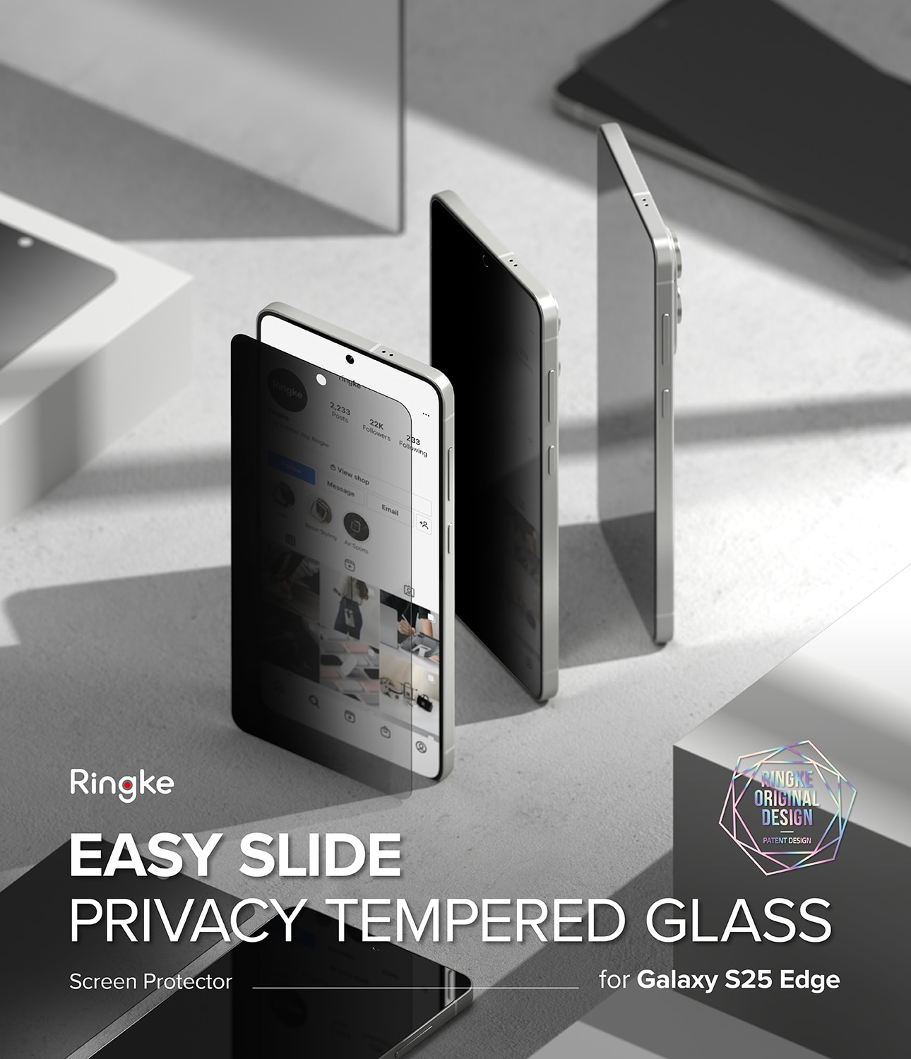 Easy Slide Privacy Glass (2-pack) Samsung Galaxy S25 Edge