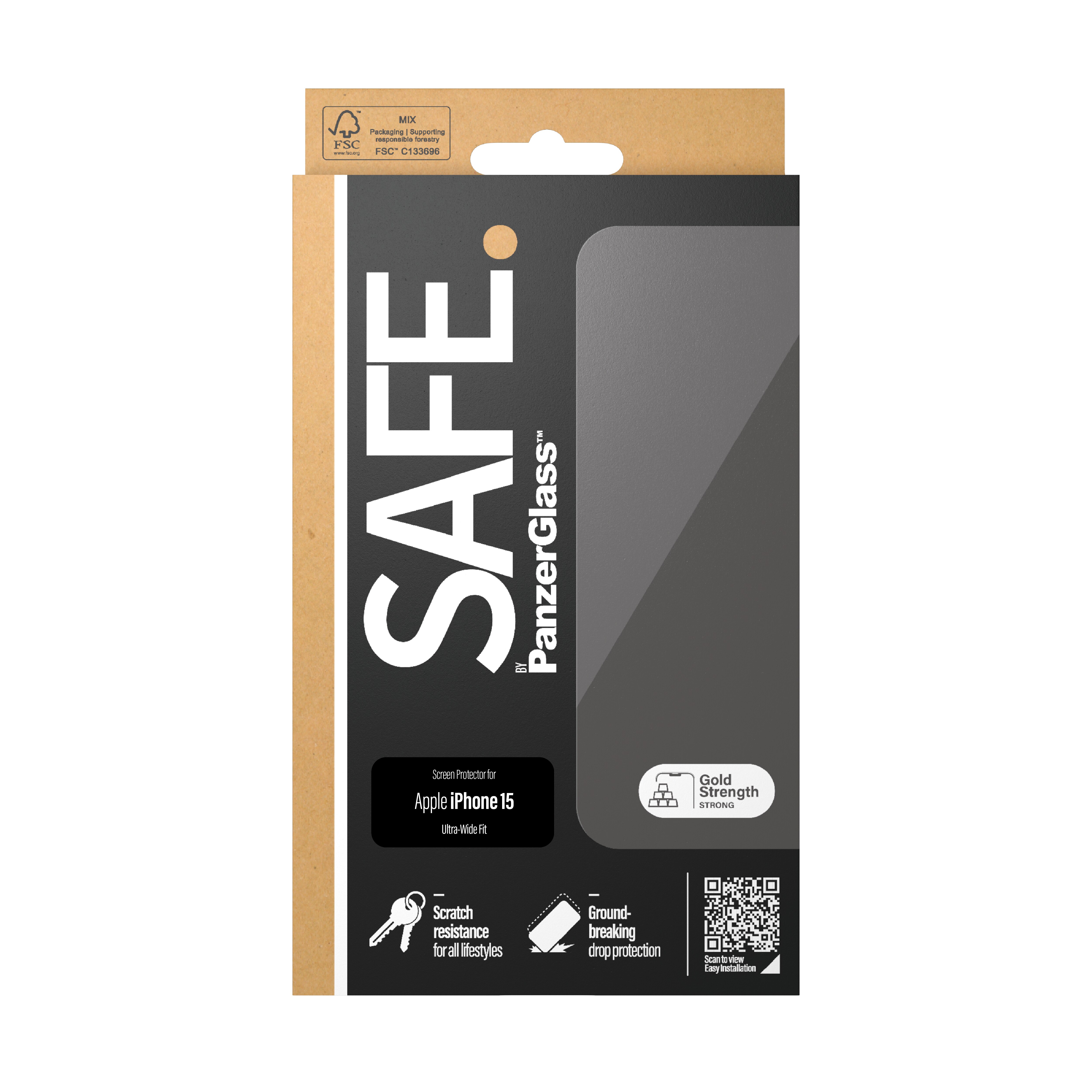 iPhone 15 Screen Protector/Skærmbeskyttelse Ultra Wide Fit
