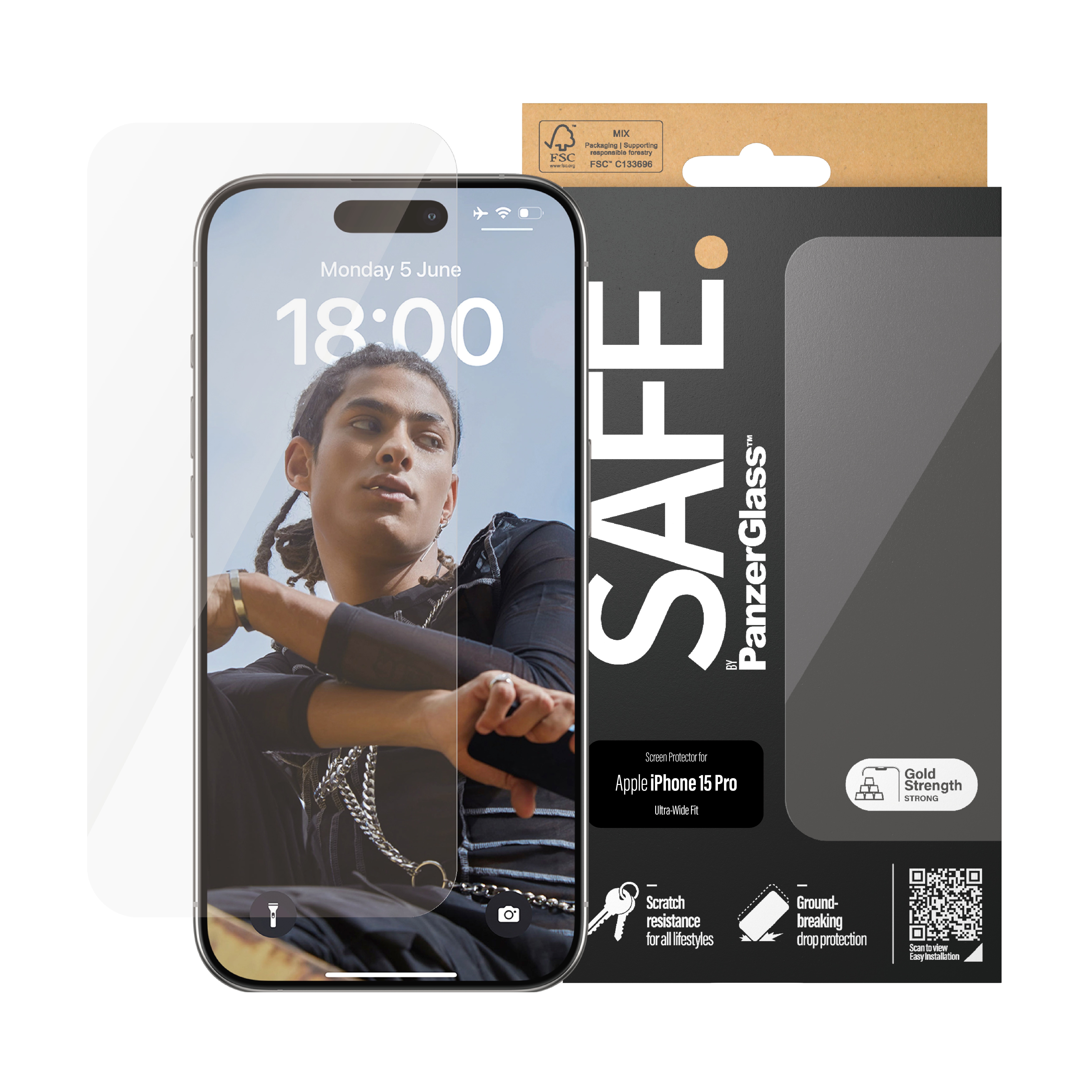 iPhone 15 Pro Skærmbeskytter Ultra Wide Fit