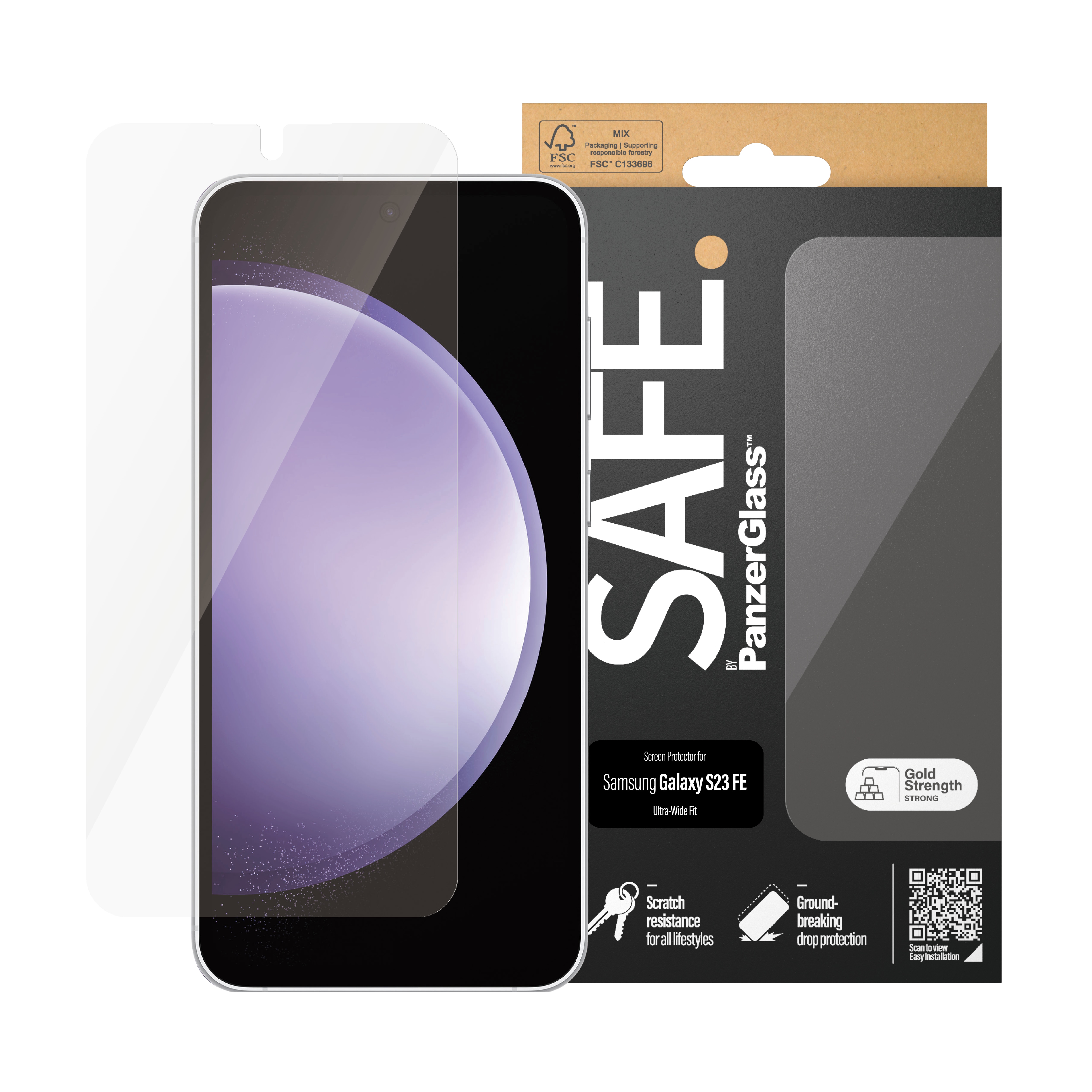 Samsung Galaxy S23 FE Screen Protector/Skærmbeskyttelse Ultra Wide Fit