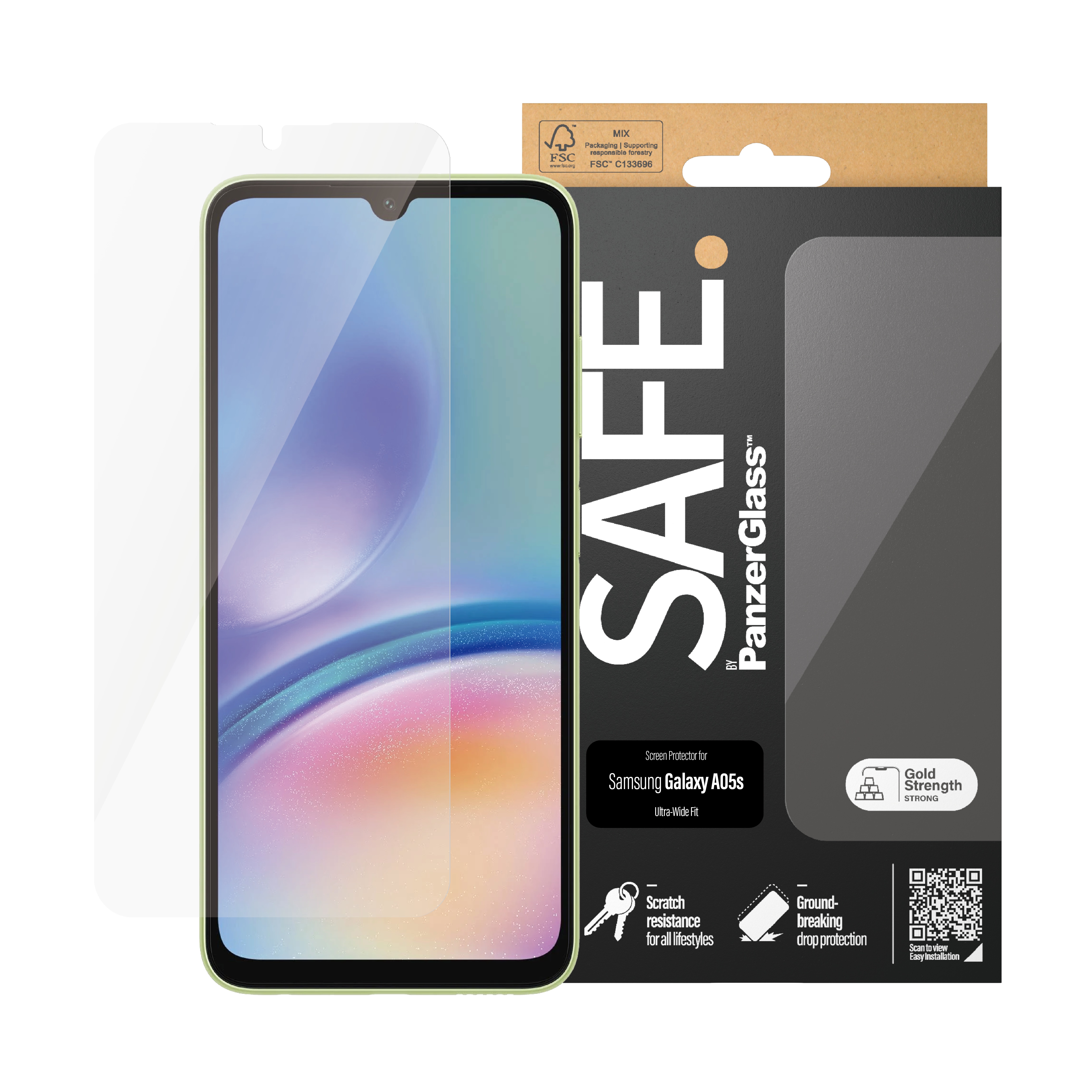 Samsung Galaxy A05s Screen Protector/Skærmbeskyttelse Ultra Wide Fit