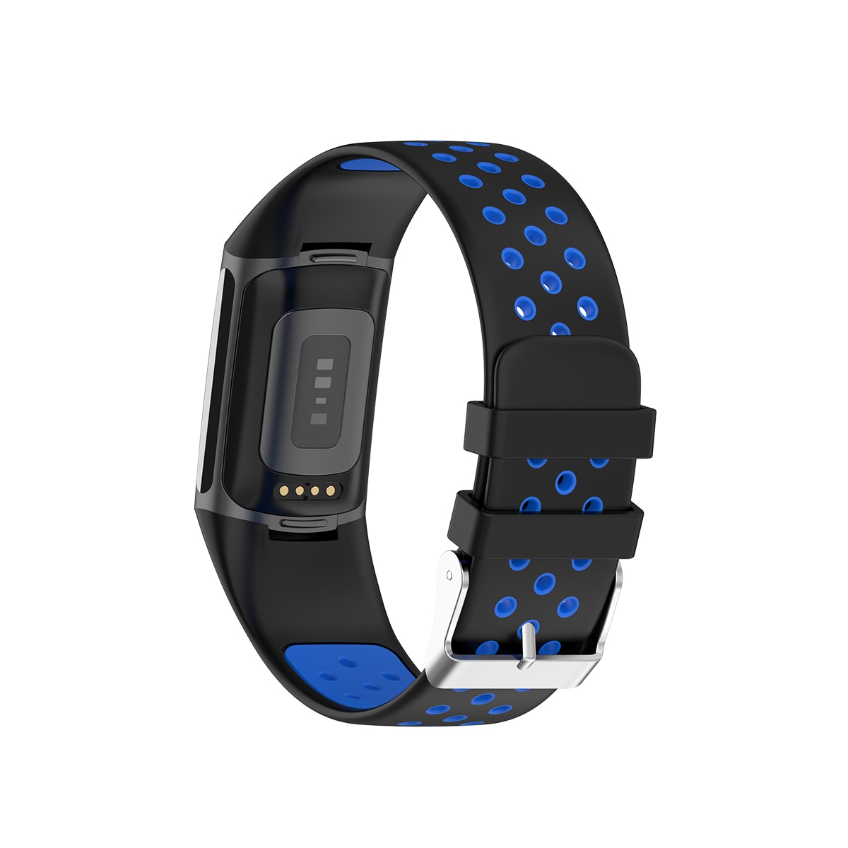Silikonearmbånd Sport Fitbit Charge 6 sort/blå