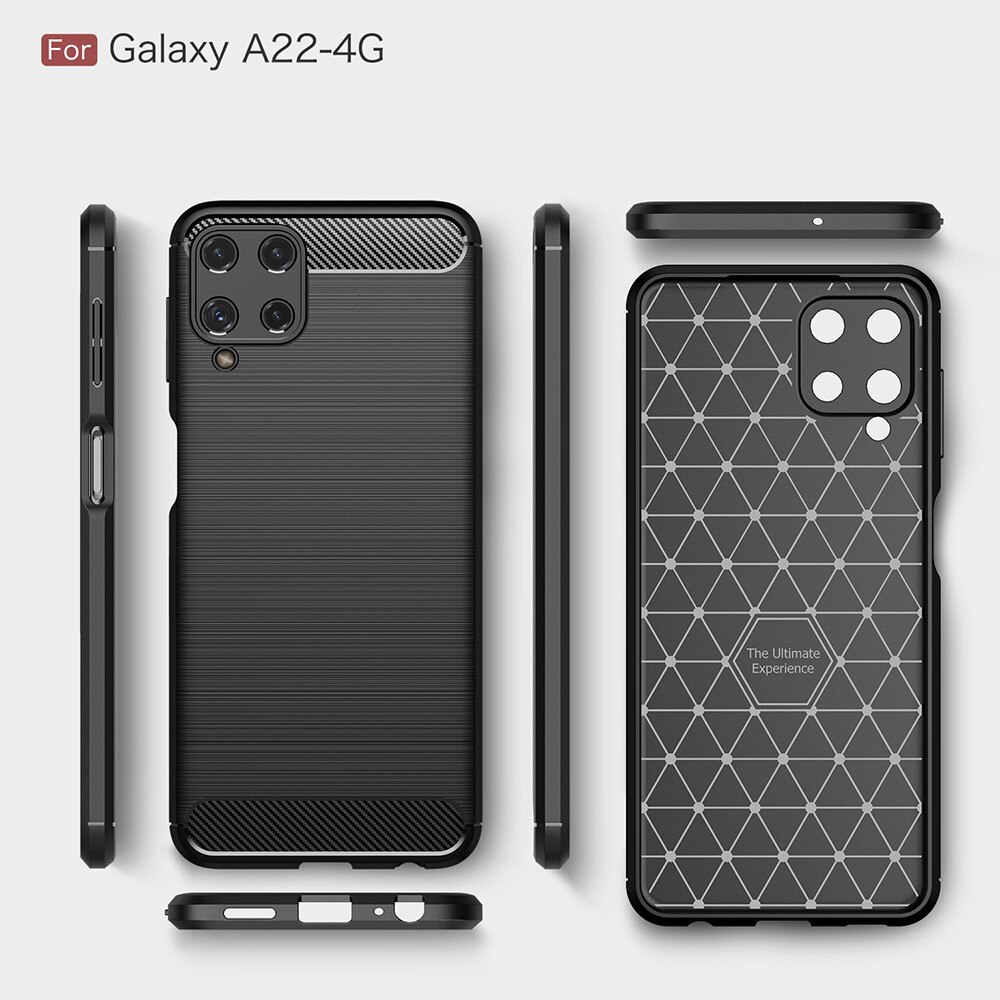 Samsung Galaxy A22 4G Cover TPU Brushed Sort