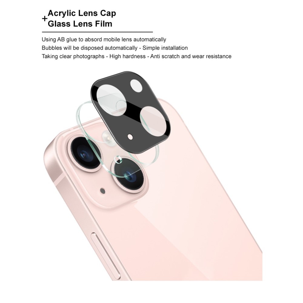 Hærdet Glas Linsebeskytter iPhone 15 Plus Sort