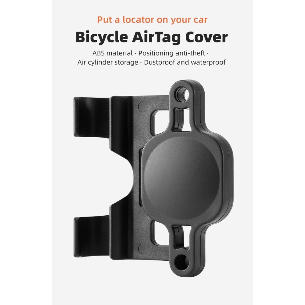 Apple AirTag cykelholder med pumpeholder sort