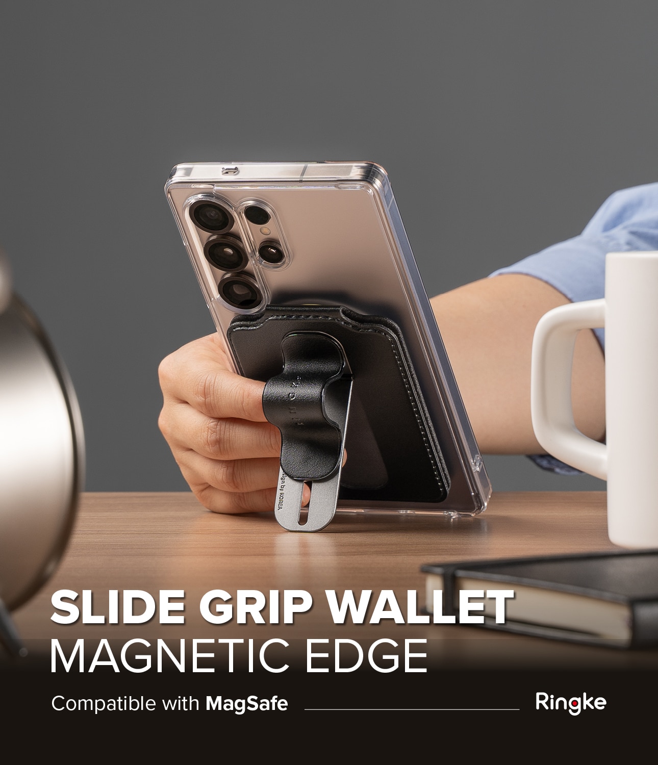 Samsung Galaxy Card Holder Slide Grip Magnetic Edge Sort