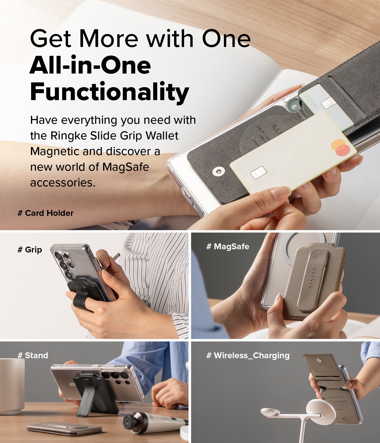 Samsung Galaxy Card Holder Slide Grip Magnetic Edge Sort