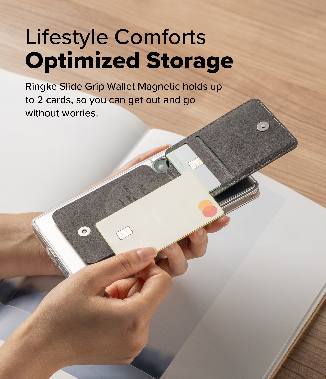 Samsung Galaxy Card Holder Slide Grip Magnetic Edge Sort