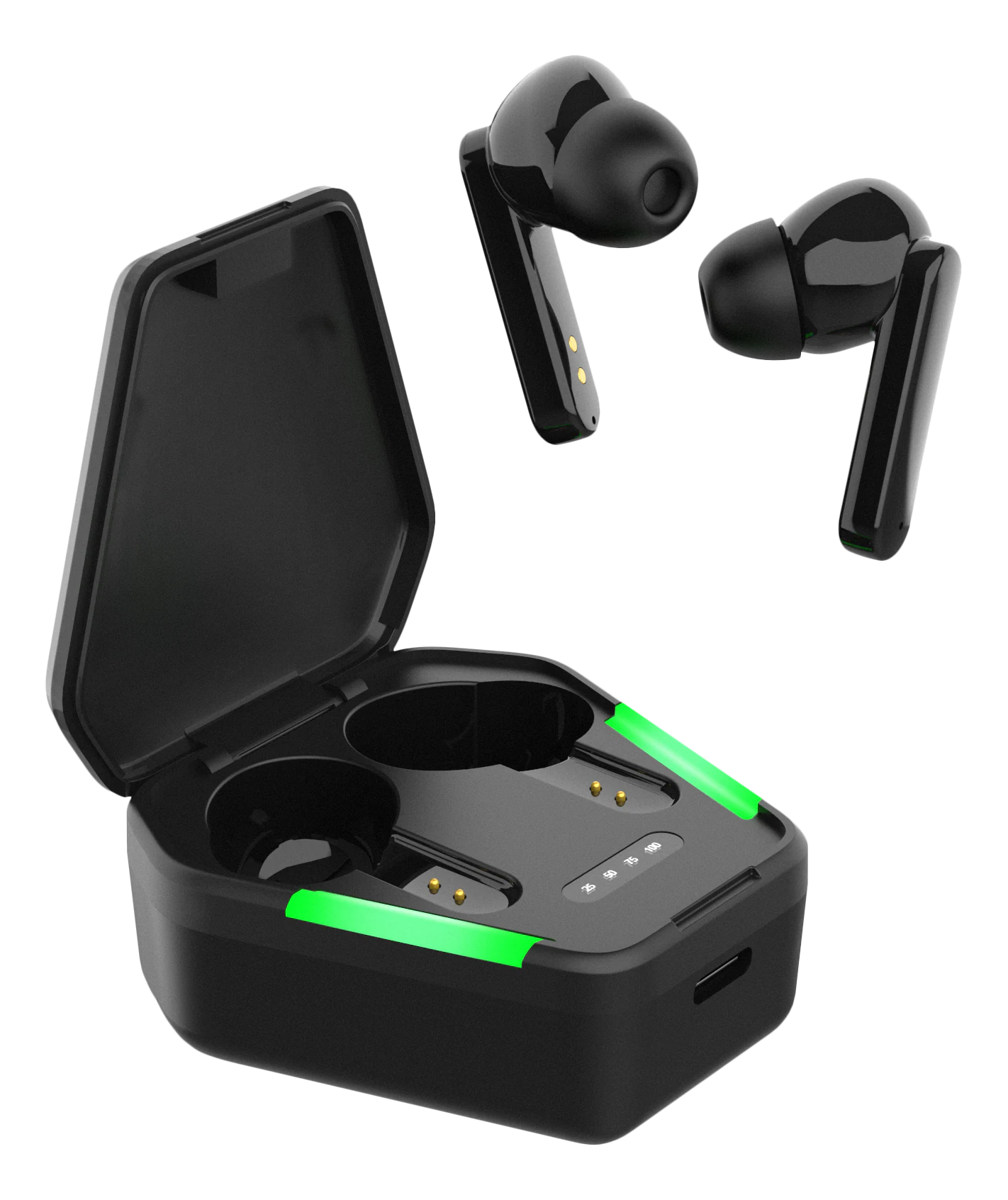 Gaming trådløse True Wireless Stereo in-ear høretelefoner, sort