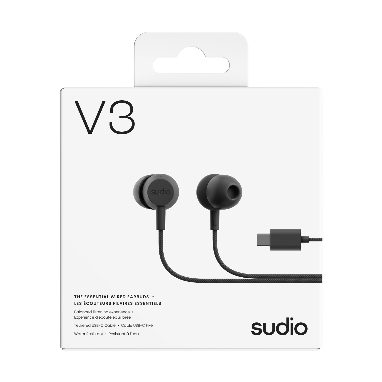 V3 Kablede hovedtelefoner USB-C Sort