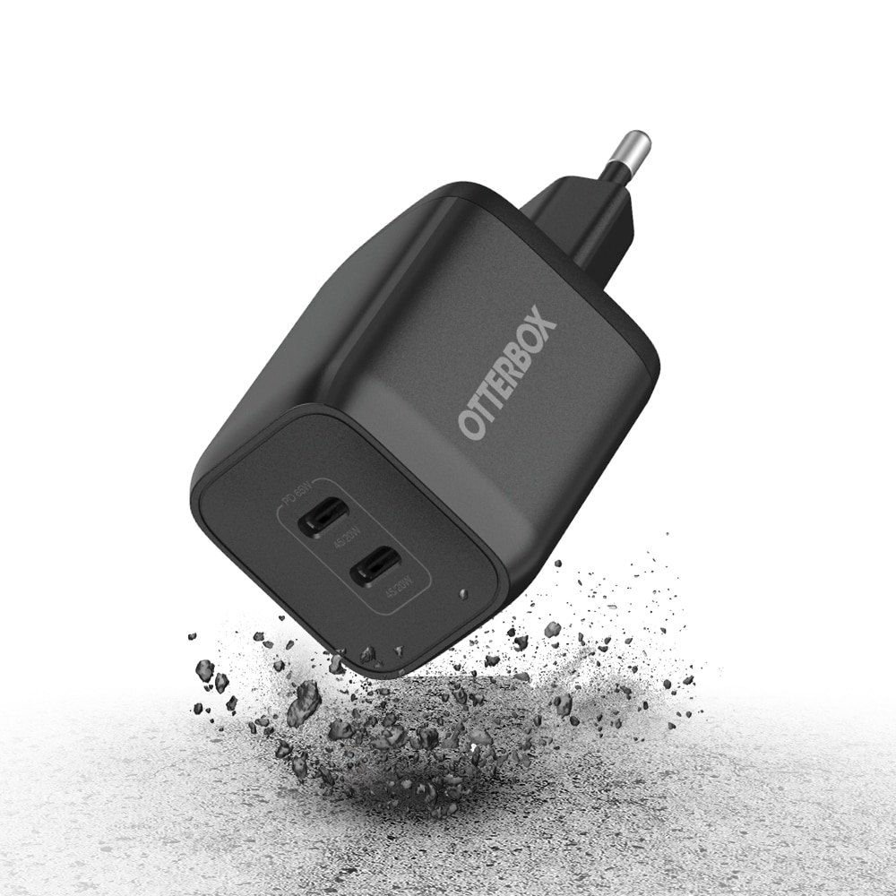 Vægoplader USB-C Dual Port 65W Black