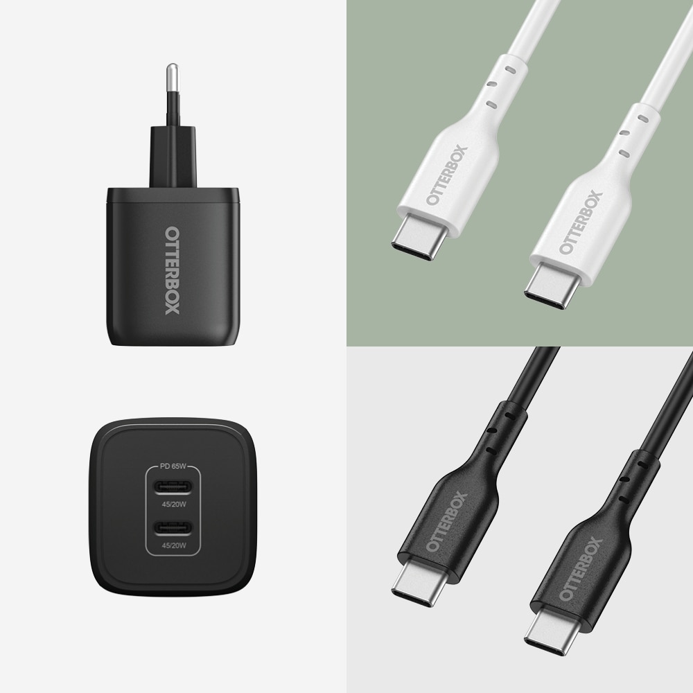 Vægoplader USB-C Dual Port 65W Black