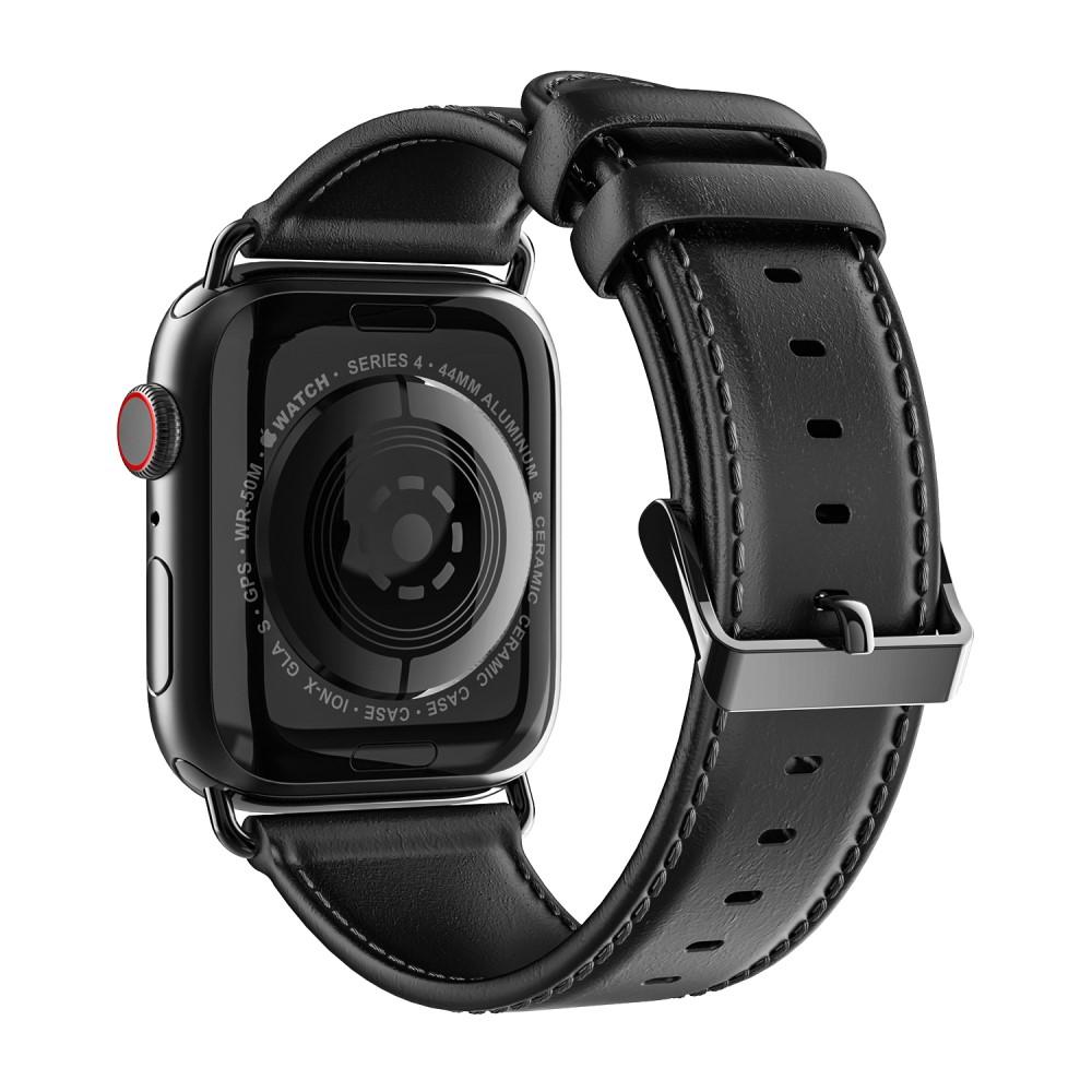 Leather Watch Band Apple Watch 45mm Series 8 Black