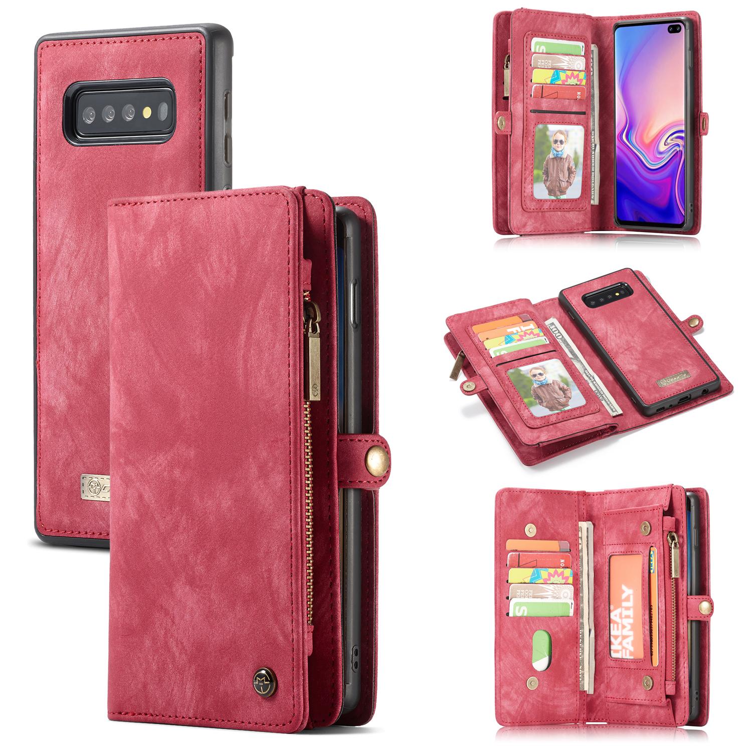 Multi-slot Mobiltaske Samsung Galaxy S10 Plus Rød