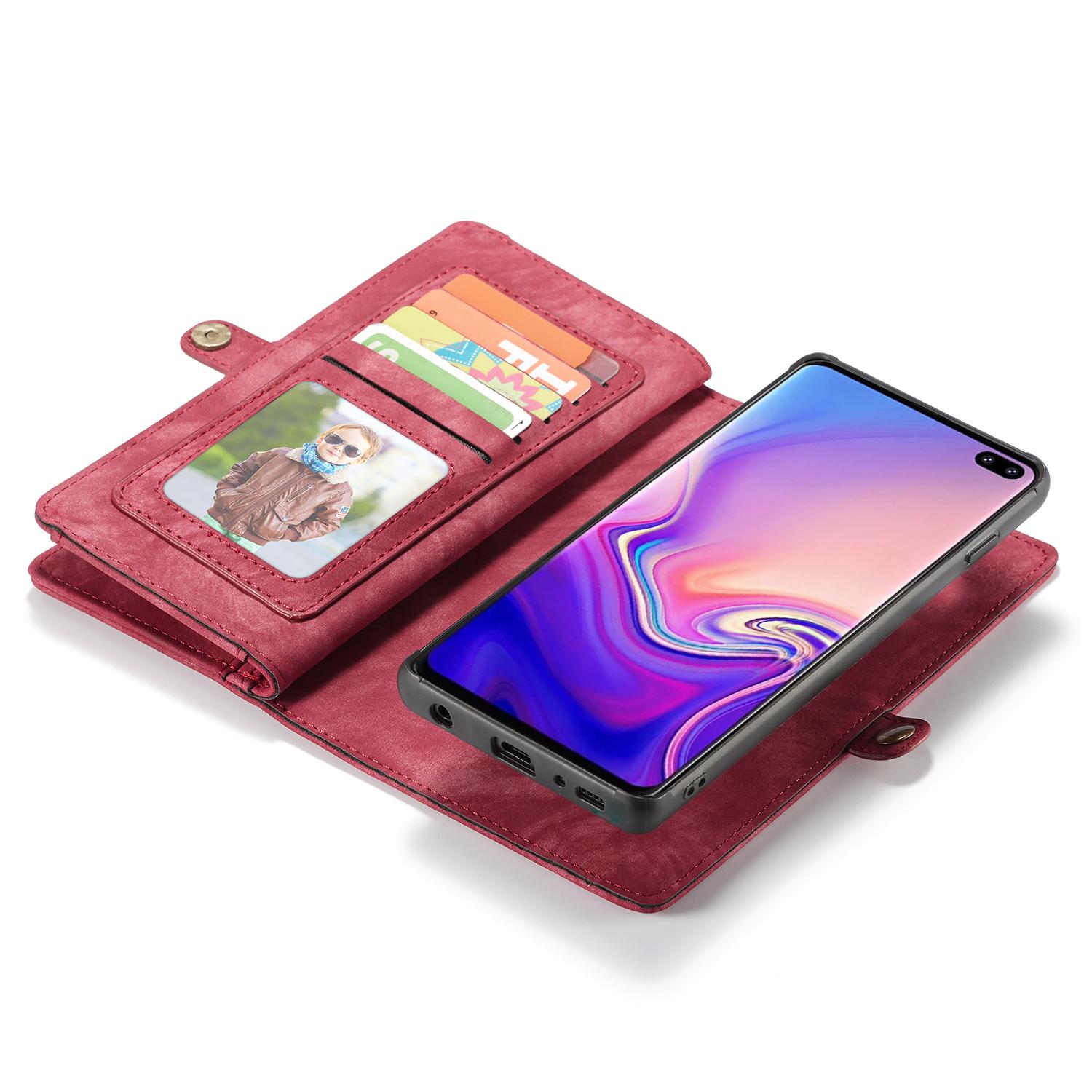 Multi-slot Mobiltaske Samsung Galaxy S10 Plus Rød