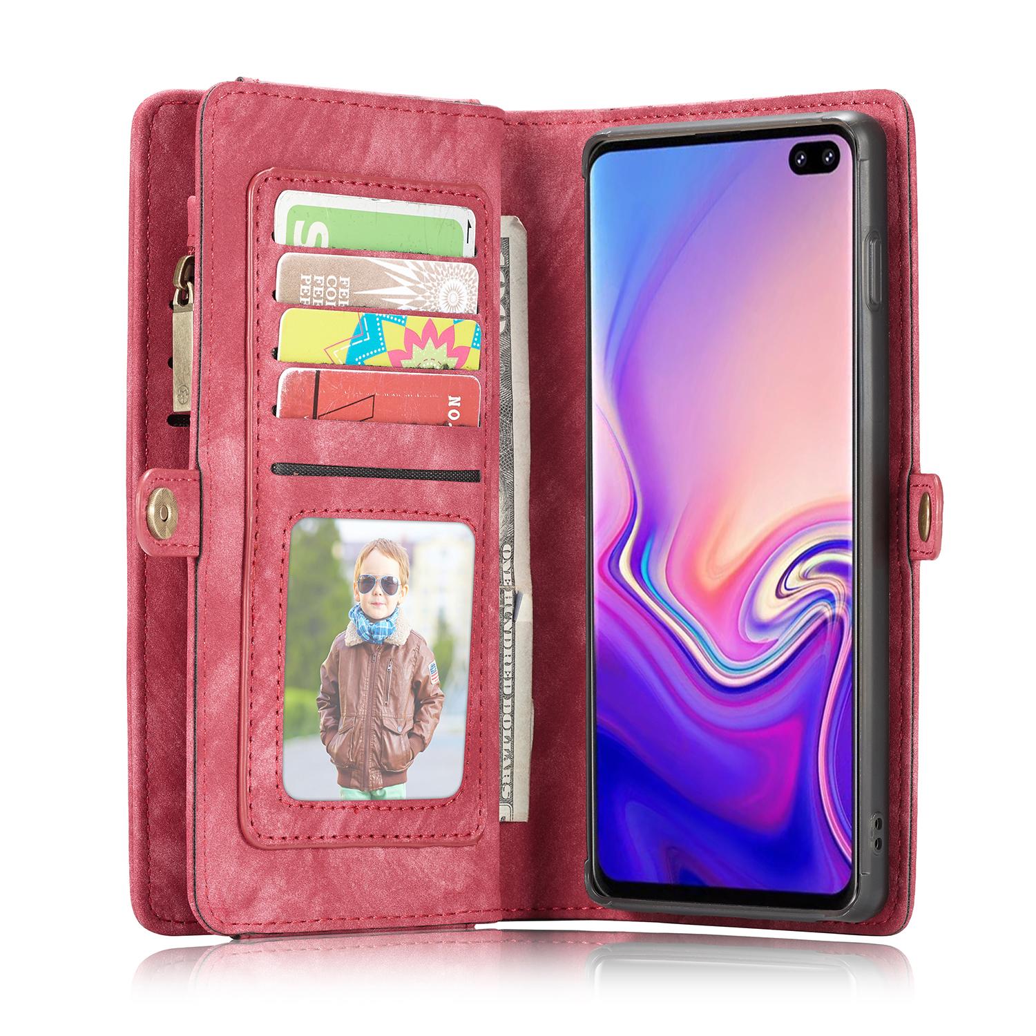 Multi-slot Mobiltaske Samsung Galaxy S10 Plus Rød