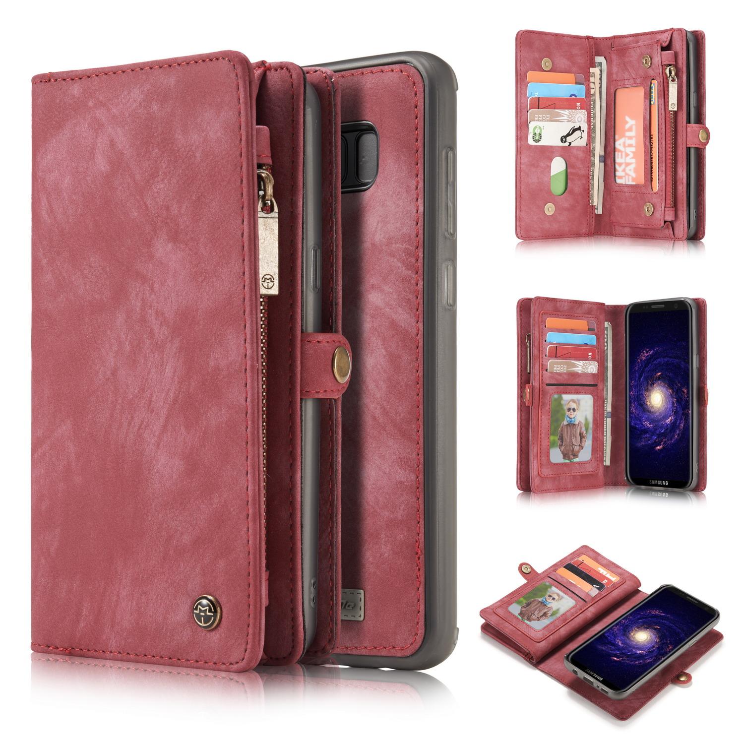 Multi-slot Mobiltaske Galaxy S8 Plus rød