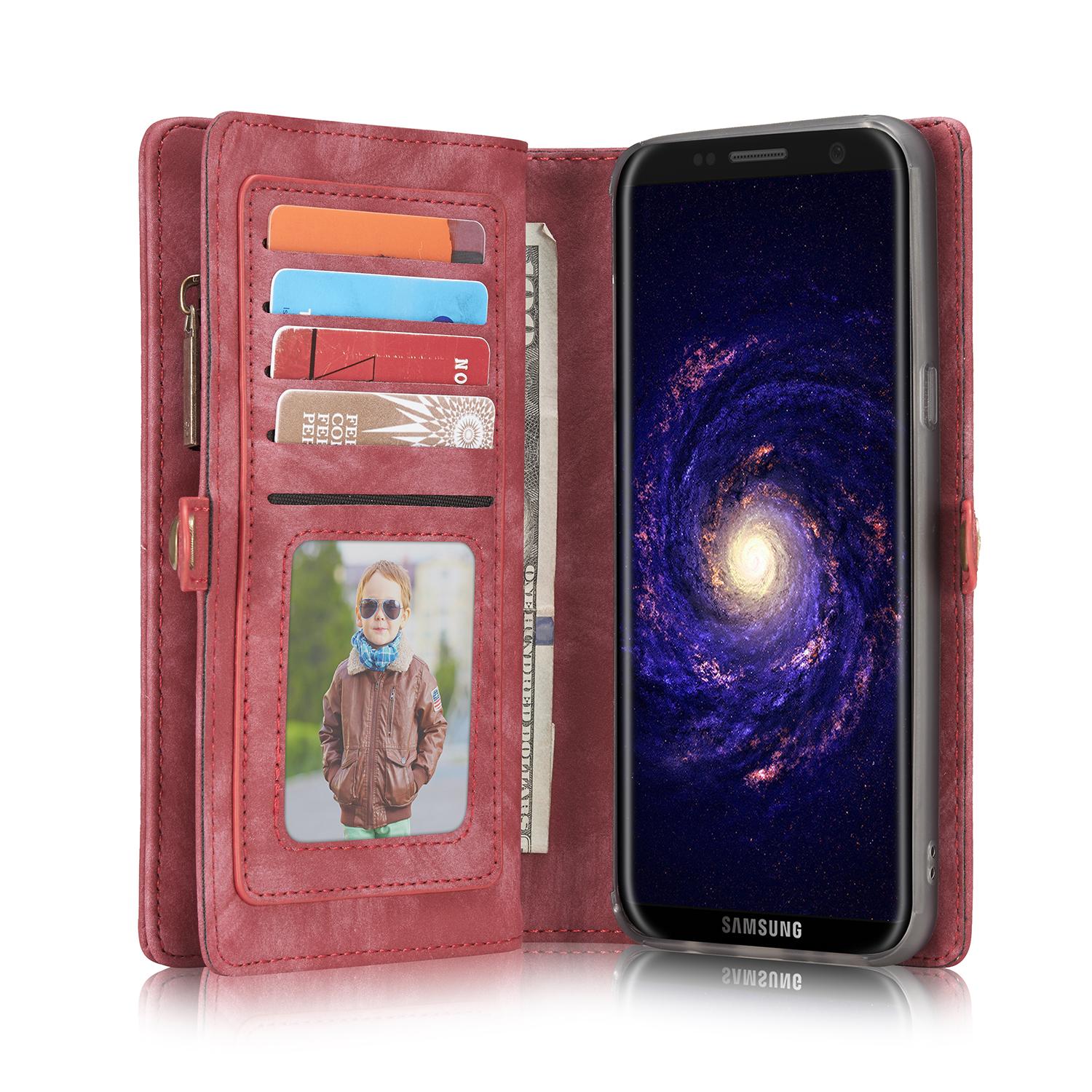 Multi-slot Mobiltaske Galaxy S8 Plus rød