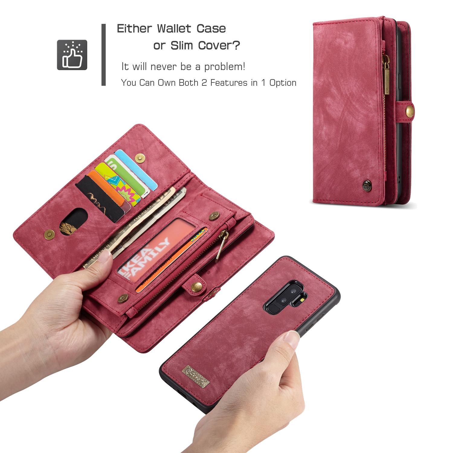Multi-slot Mobiltaske Samsung Galaxy S9 Plus Rød