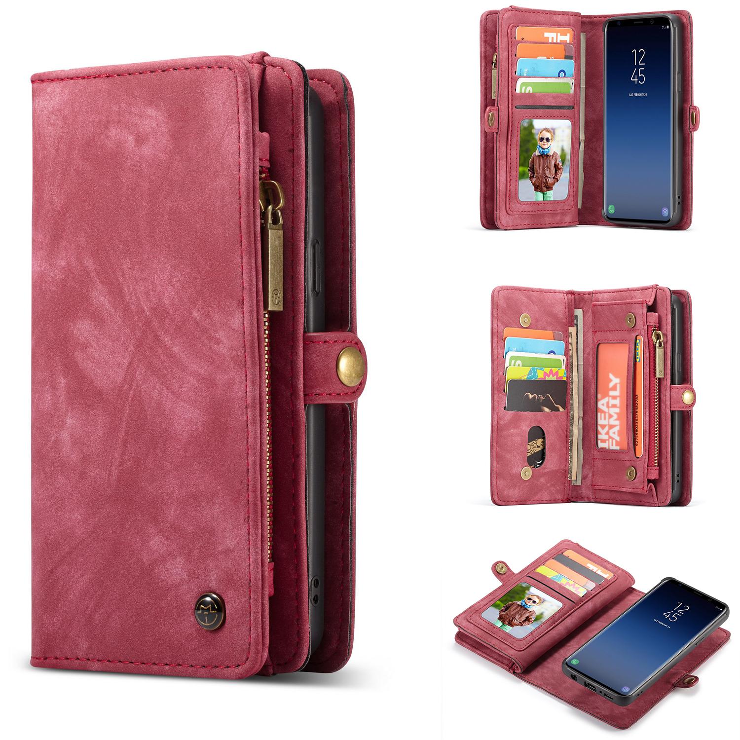 Multi-slot Mobiltaske Samsung Galaxy S9 Plus Rød