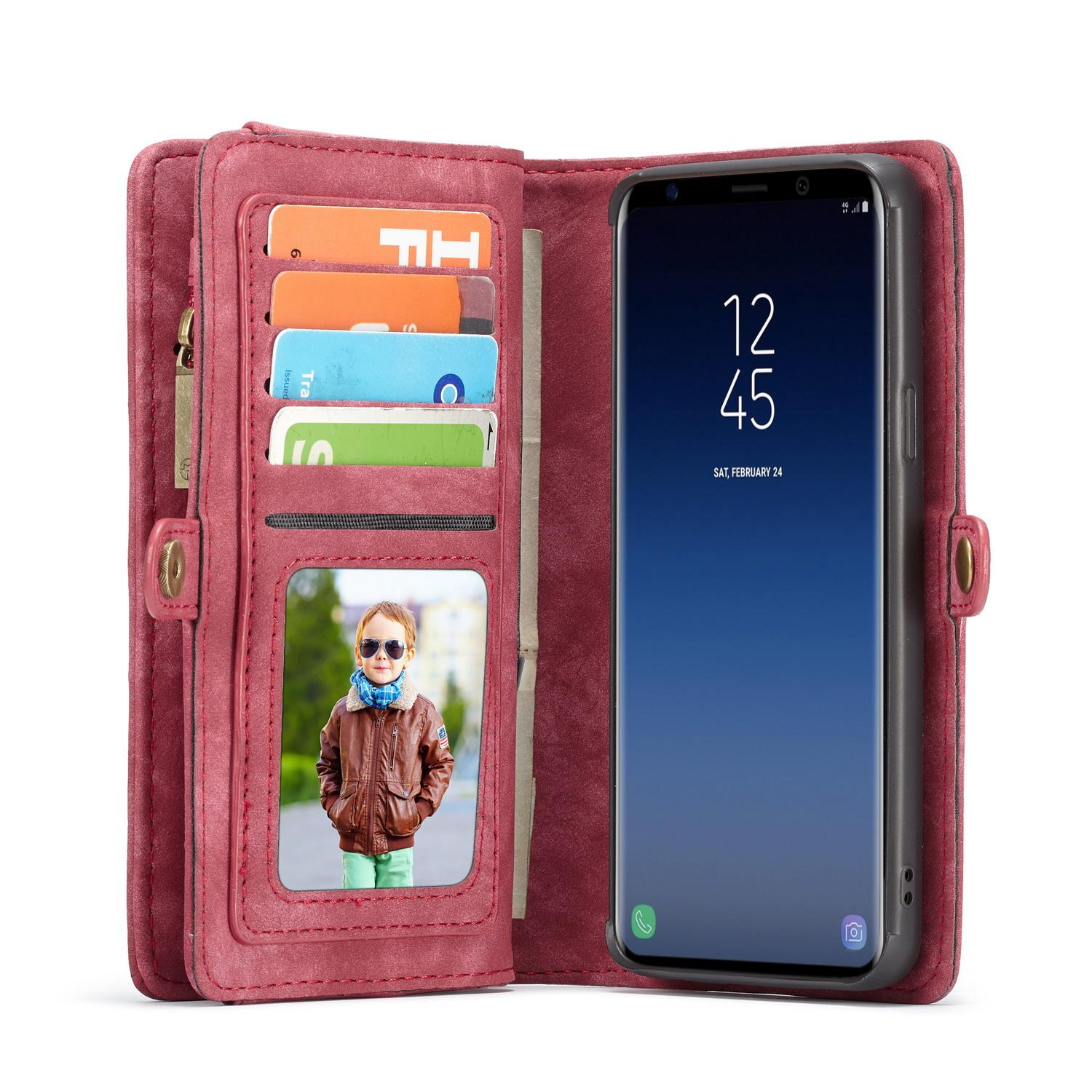 Multi-slot Mobiltaske Samsung Galaxy S9 Plus Rød