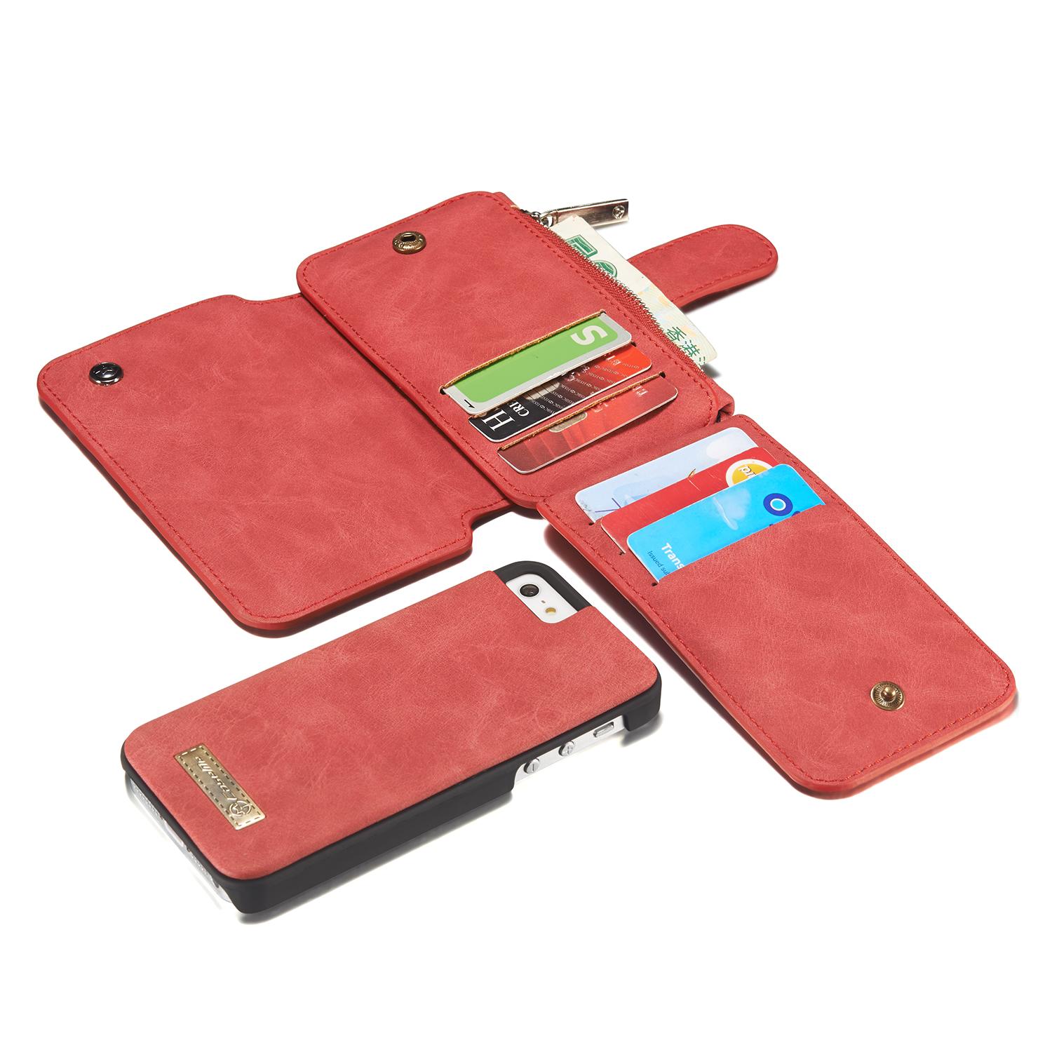 Multi-slot Mobiltaske iPhone 5/5S/SE rød